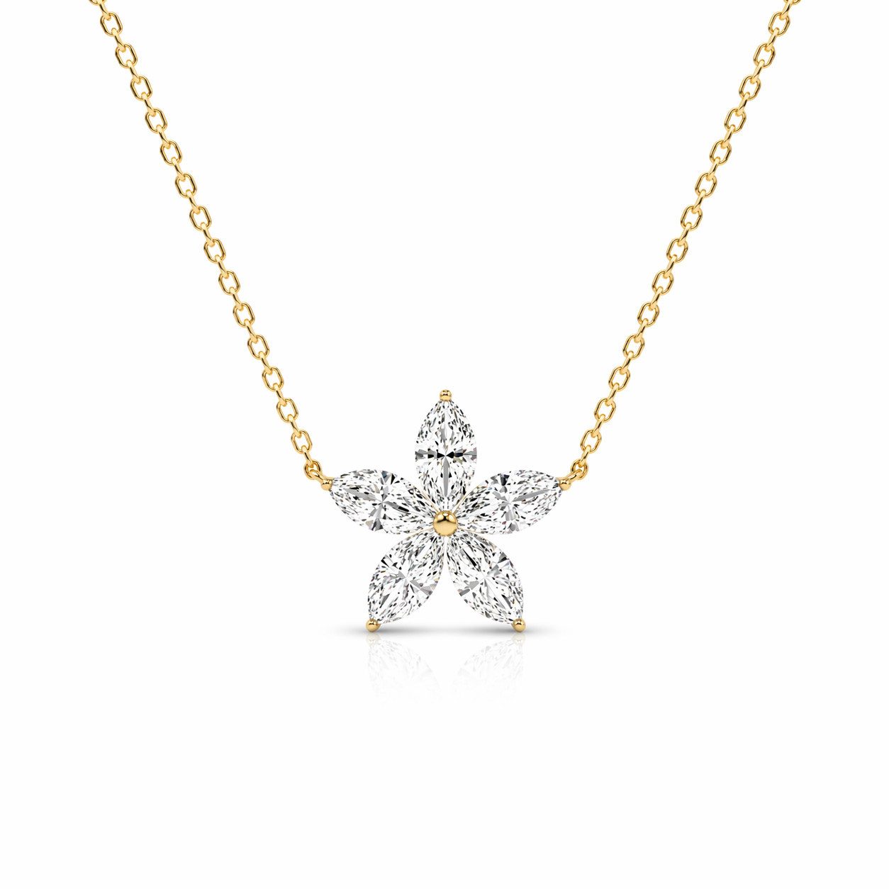Silberkette Elegante Damen Halskette Flower Design 925 sterling Silber