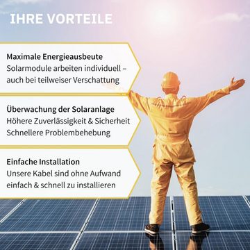 avoltik Wechselrichter MC4 Solar Kabelstecker Solarpanel MC4 Stecker männ.-/weiblich PV IP67, (1 St)