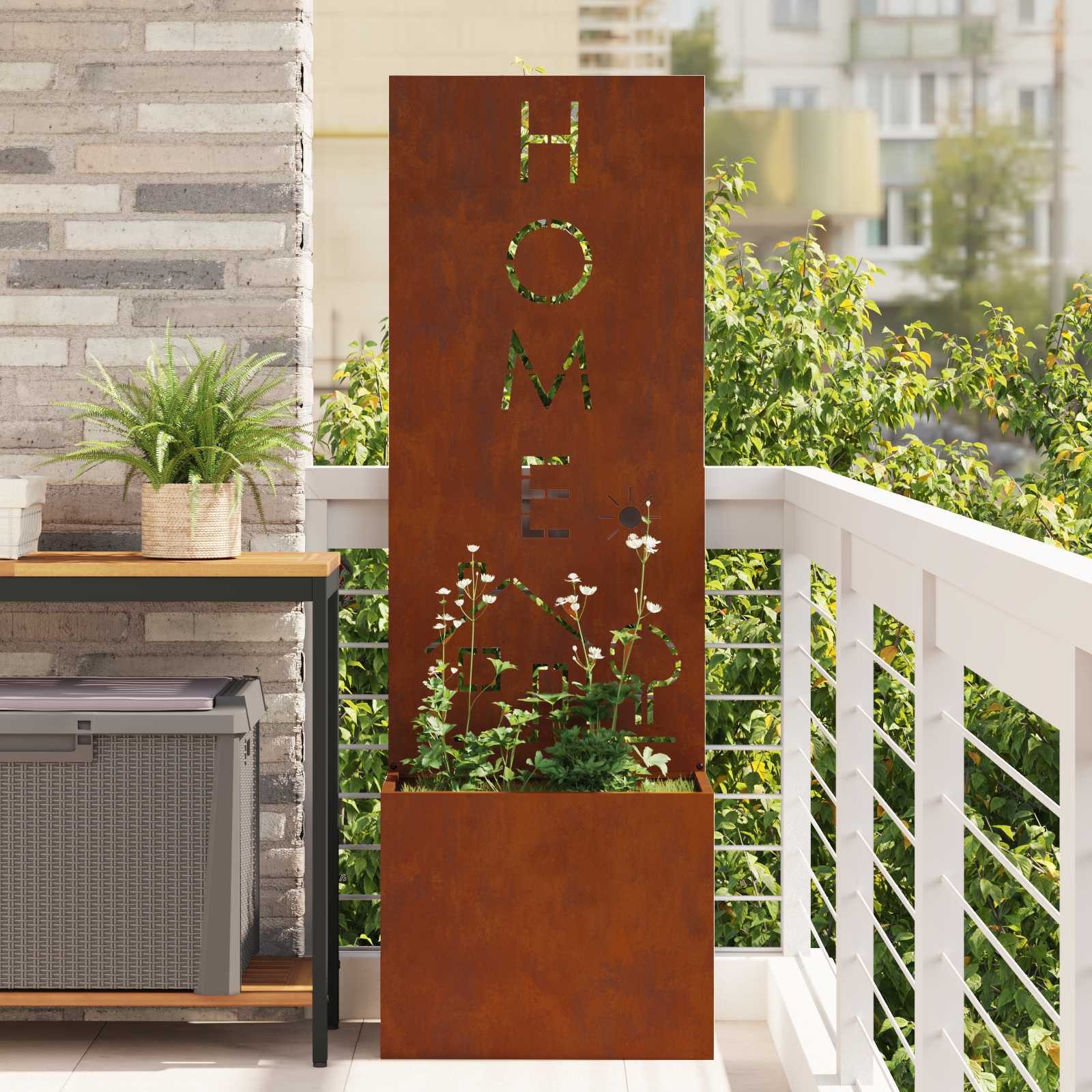 vidaXL Wandbild Garten Sichtschutz-Leinwand Rostig 50 x 32 x 150 cm, (1 St)