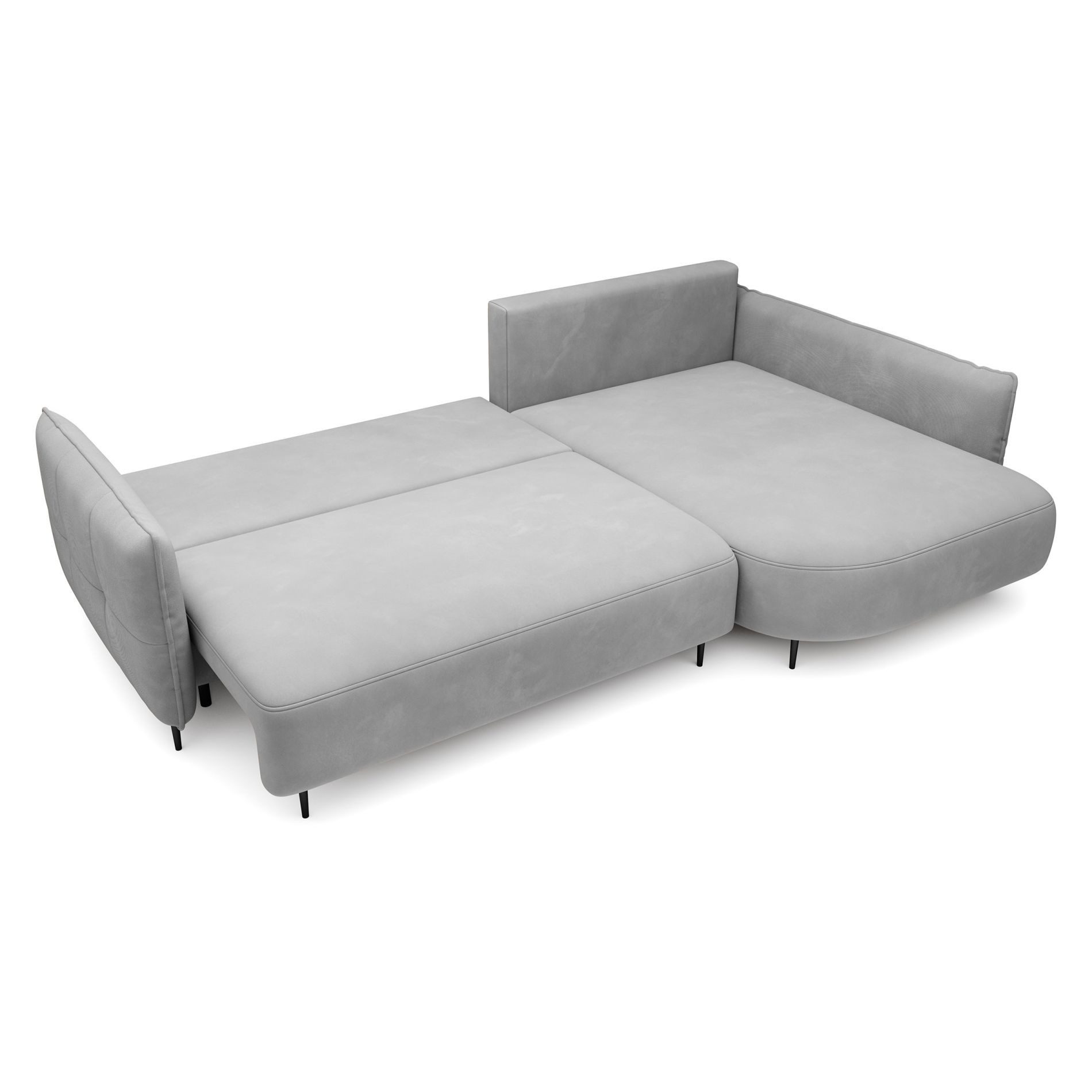 Selsey Ecksofa OBLIVIO, Ecksofa mit Ottomane, Samt, Schlaffunktion und Bettkasten