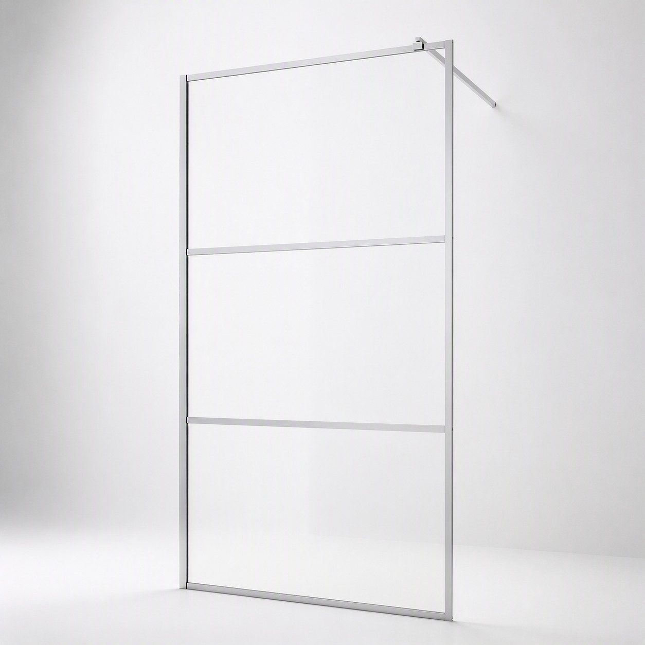 welltime Walk-in-Dusche, Dreigeteilte Scheibe in trendigem Blockdesign
