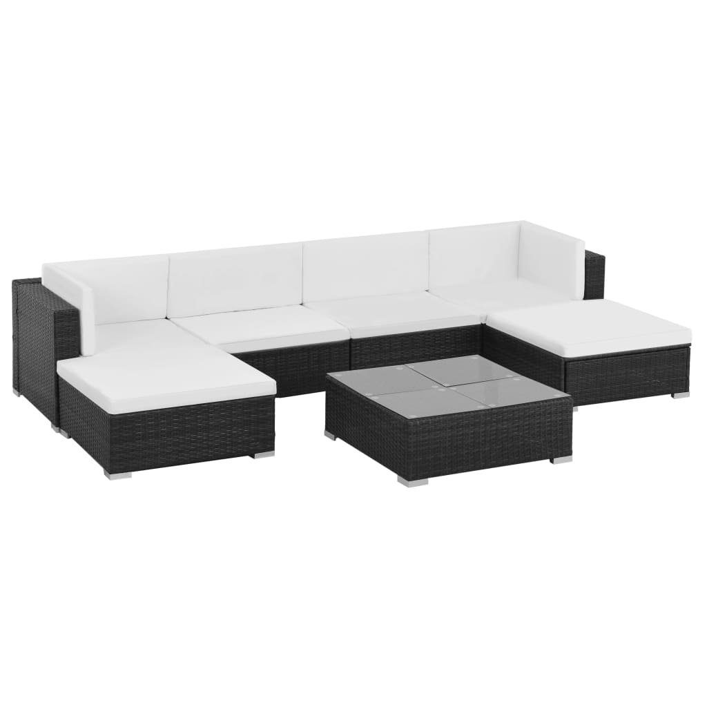 vidaXL GartenloungeSet 7tlg. GartenLoungeSet mit Auflagen Poly