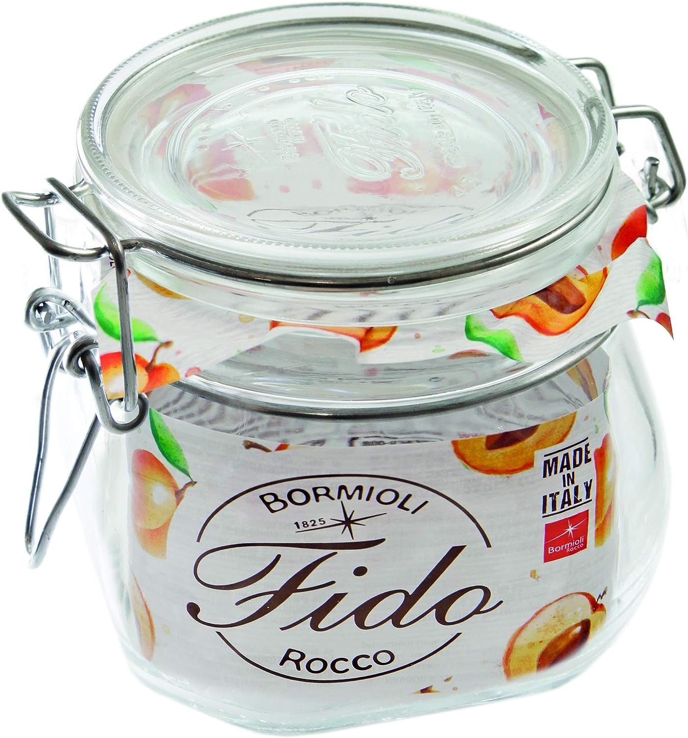 Bormioli Rocco Einmachglas Drahtbügelgläser Fido 560ml, 6 Gläser + Gummis