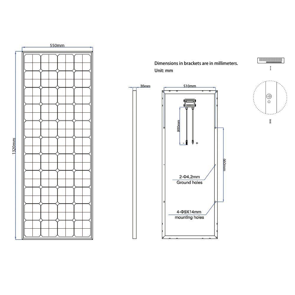 Solarpanel, High-End 150 offgridtec 44V Solarmodul SPR-150 W, ESG-Glas 150W extrem wiederstandsfähiges Monokristallin,