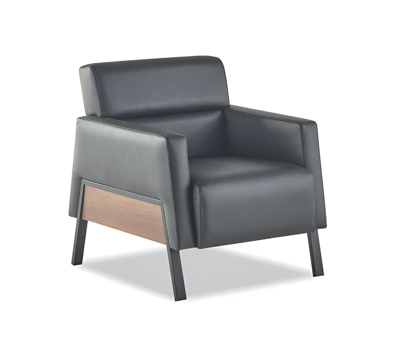 Xlmoebel Sessel Schwarzer moderner 1-Sitzer Leder für Wohnzimmer und Büro (1-St., 1-Sitzer), Made in Europa