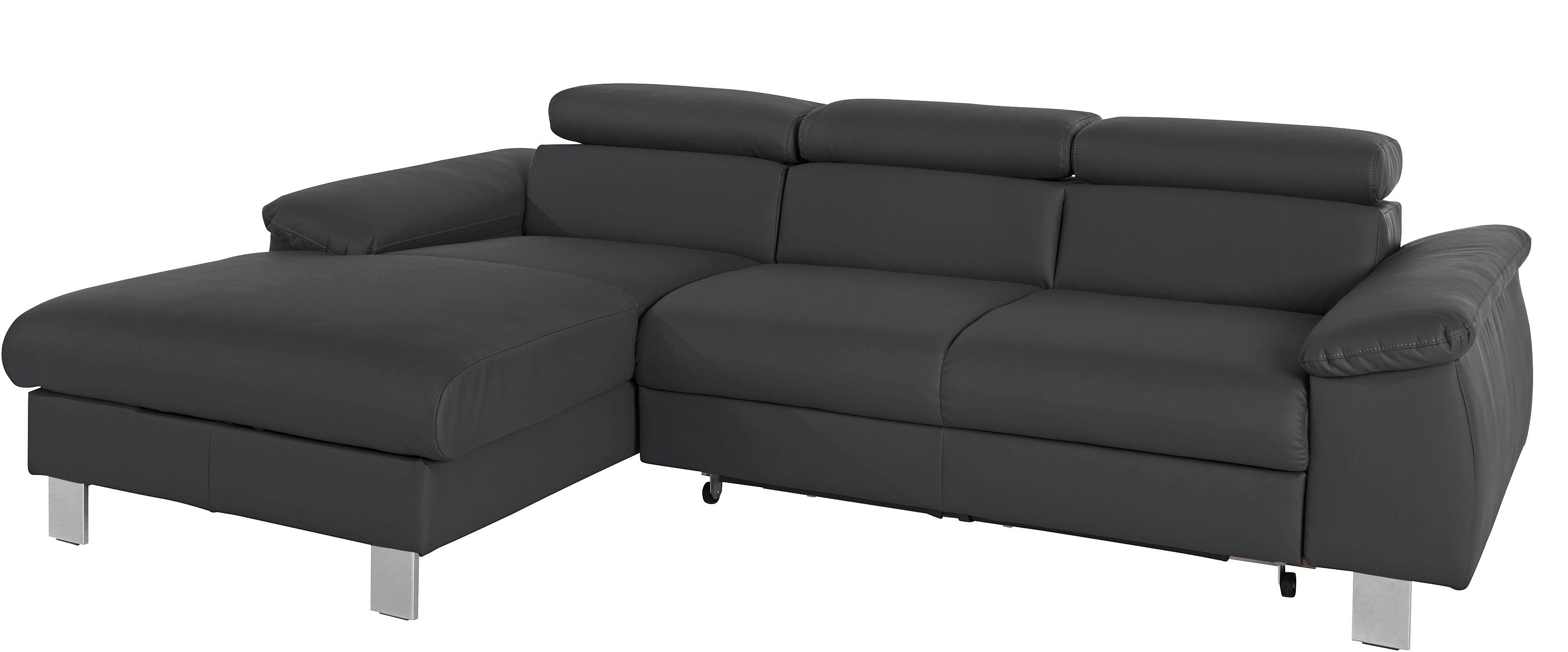 COTTA Ecksofa Komaris L-Form, B: 244 cm, mit Kopfteilverstellung, optional Bettfunktion, Bettkasten & Licht