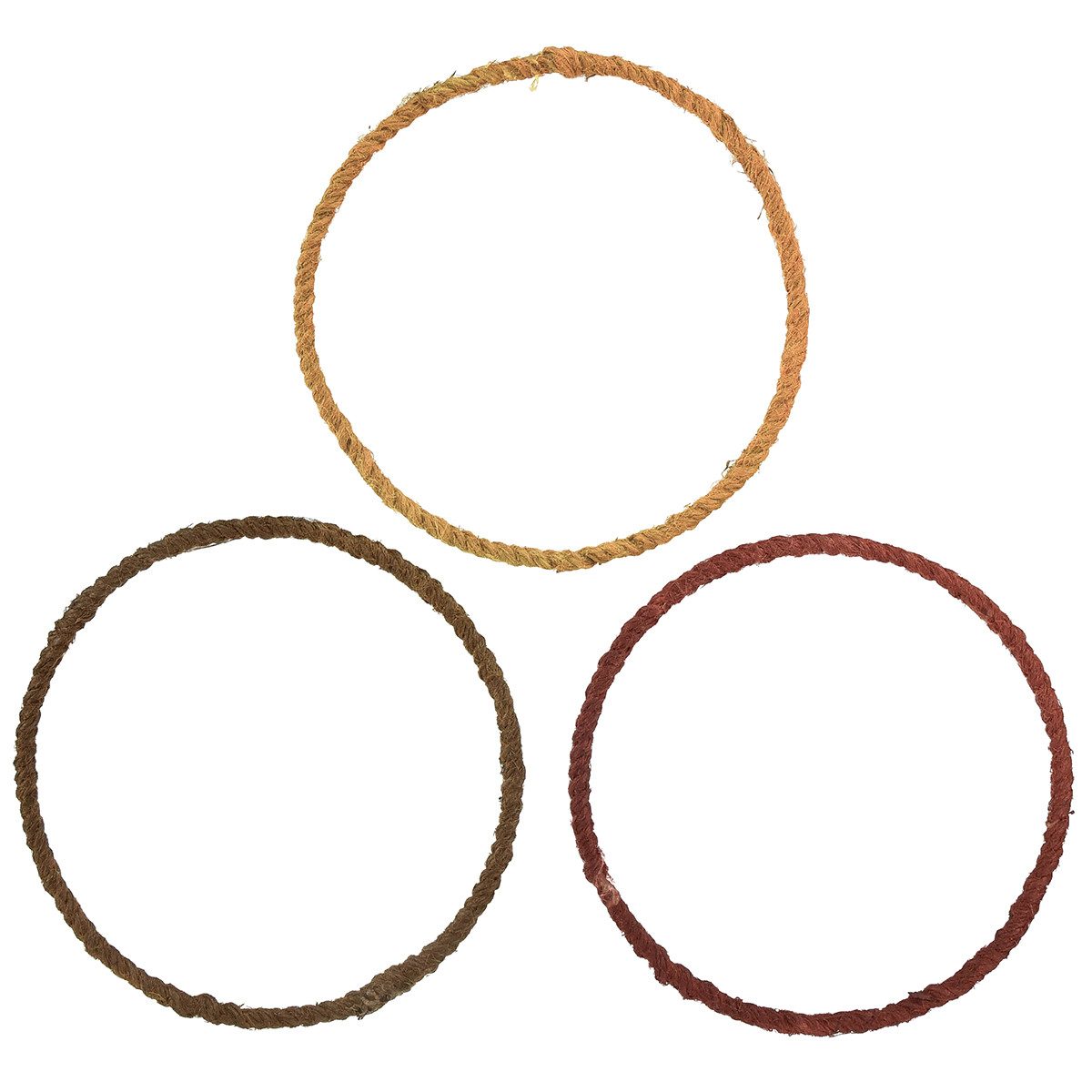 Florists Products Streudeko Dekoring Jute Ring Boho Dekoration Gelb Ocker Braun Ø30cm 3er, 3 Stück