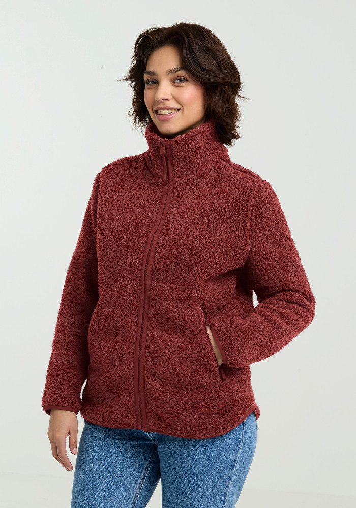 Jack Wolfskin Fleecejacke HIGH CURL JKT W mit durchgehendem Reißverschluss, aus Sherpa Fleece, atmungsaktiv