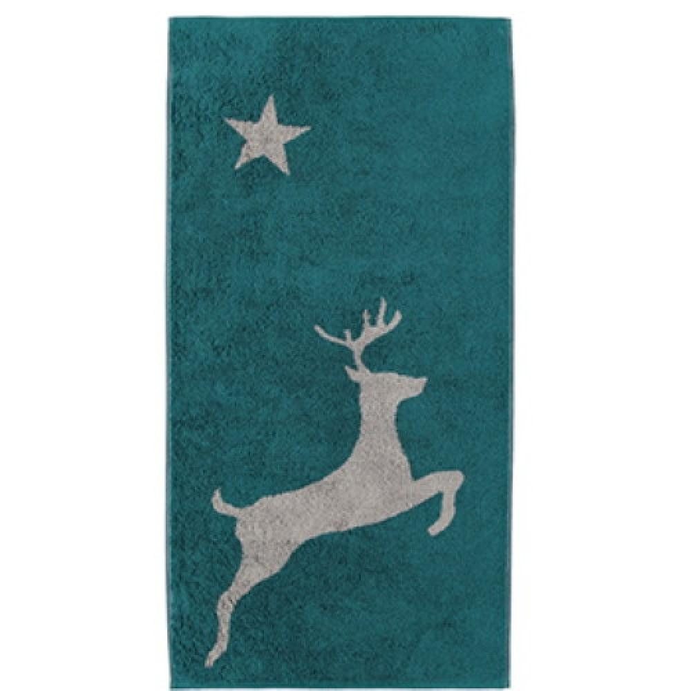 Cawö Home Handtuch Christmas Edition 929 Hirsch Smaragd Handtuch, Baumwolle günstig online kaufen
