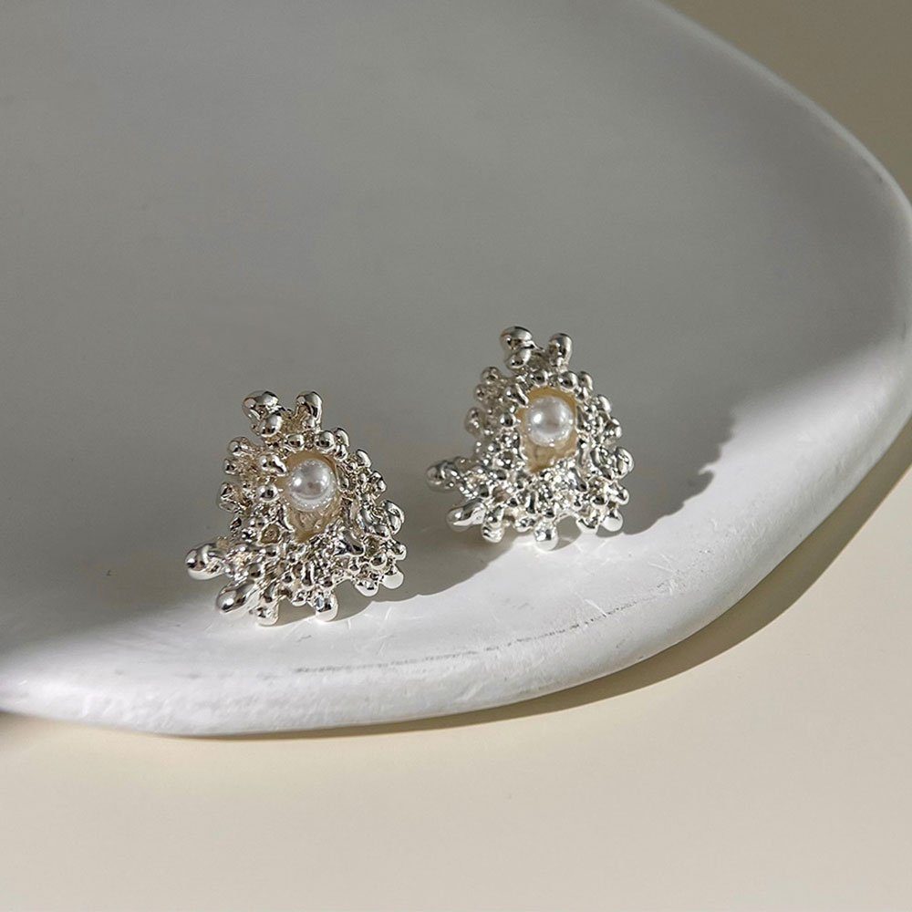 AUzzO~ Paar Ohrstecker Einfaches Ohrringe Braut TemperamentDamenschmuck -Ohrstecker Perlen