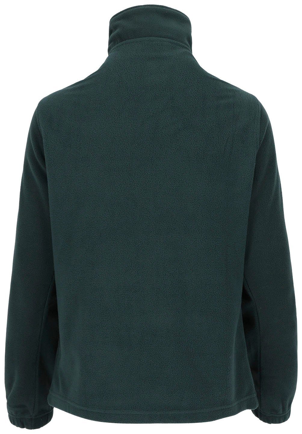 Herock Stehkragenpullover Aurora-Demen Fleece-Sweater kurzem Bündchen Damenfleecepullover mit und elastichem grün Reißverschluss