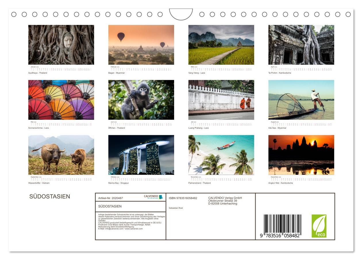 Thumbnail - CALVENDO Wandkalender SÜDOSTASIEN (Wandkalender 2026 DIN A4 quer), CALVENDO Monatskalender