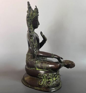 Asien LifeStyle Buddhafigur Grüne Tara Buddha Figur aus Bronze, Tibet/Nepal