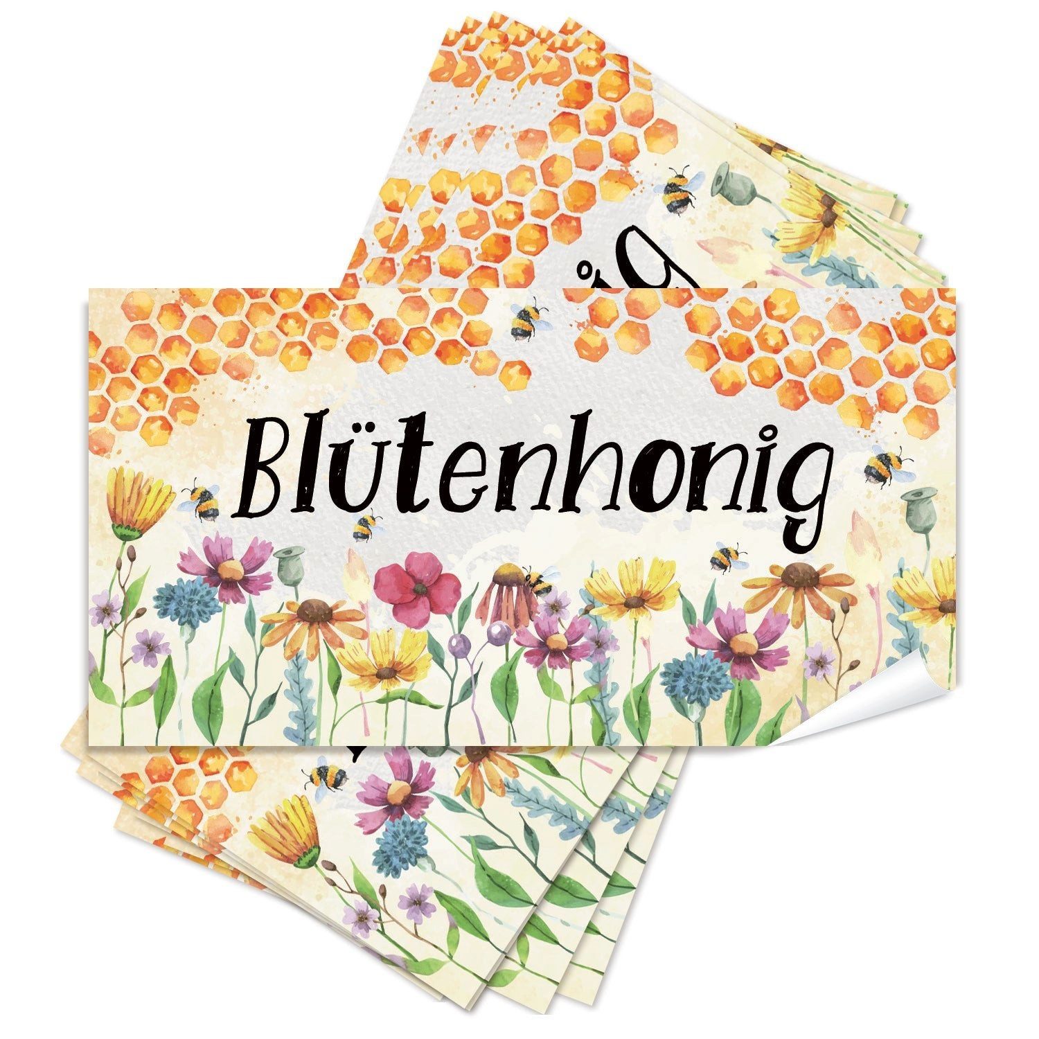 Logbuch-Verlag Aufkleber 25 Blütenhonig Aufkleber selbstklebende Etiketten für Honiggläser 10 x
