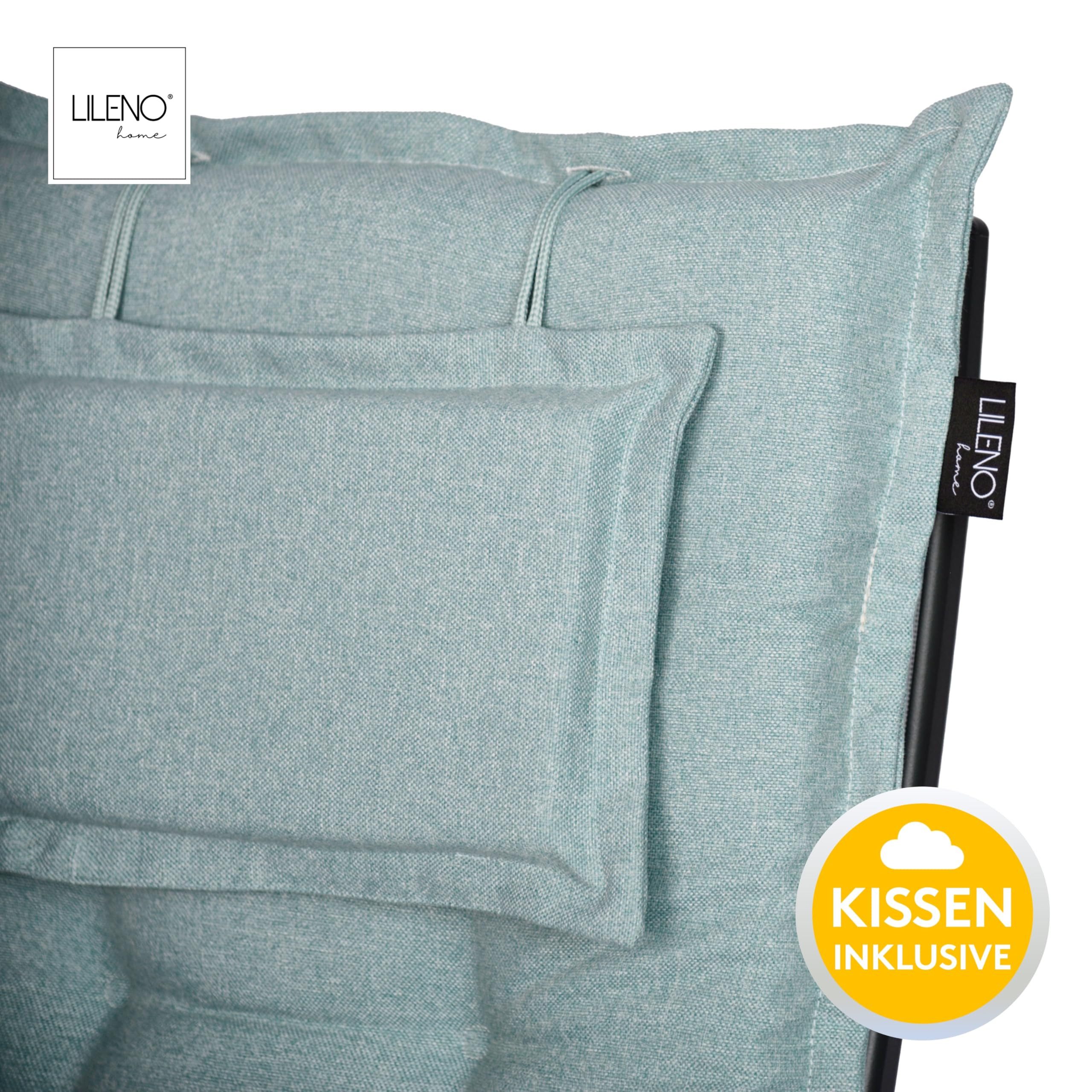 LILENO HOME Hochlehnerauflage Gartenstuhl Auflage, bequeme Sitzauflage für Gartenmöbel, Stuhlkissen, (1 St., 1er Set), Polsterauflage Aqua, Sitzpolster für Klap – Bild 4 von 5