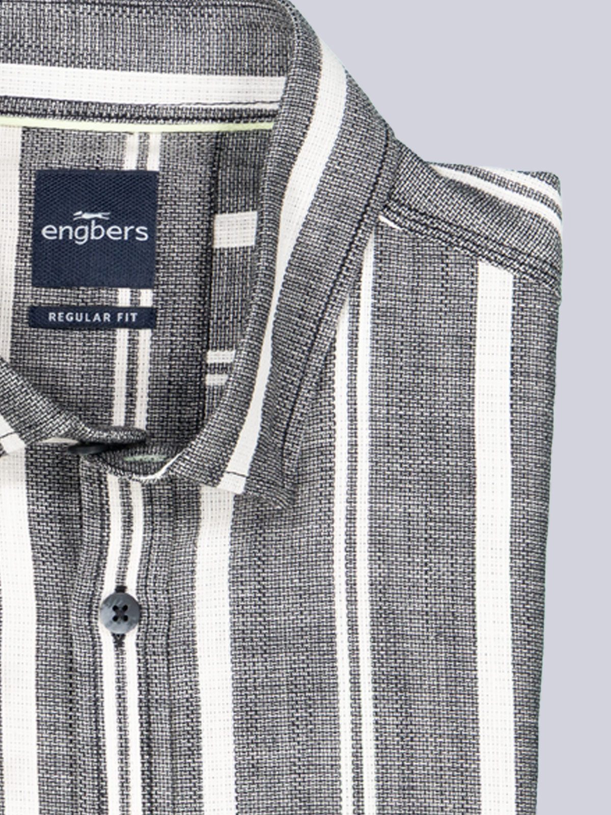 Engbers Kurzarmhemd Herren Kurzarm-Hemd gestreift, Schwarz