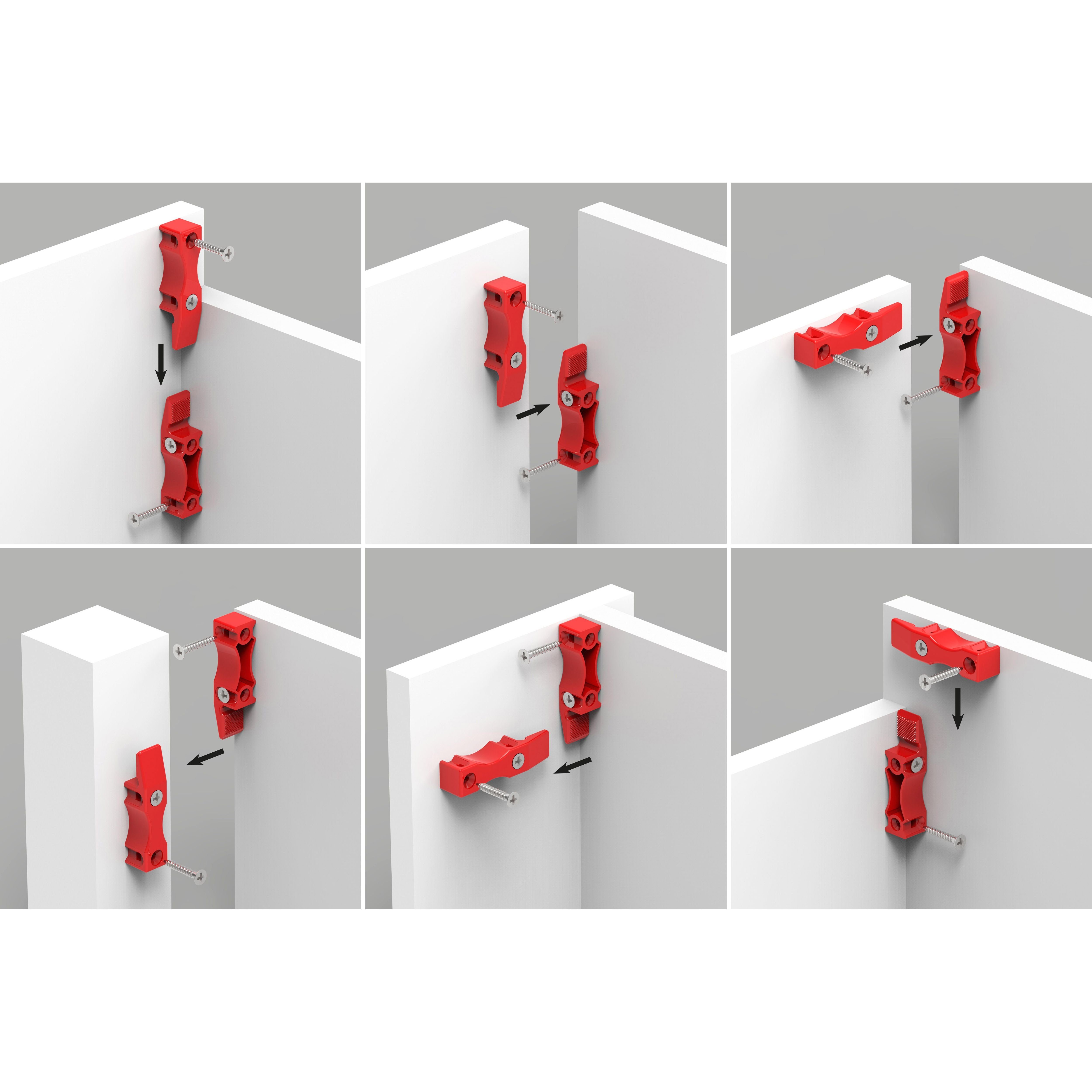 SO-TECH® Möbelbeschlag Einhängebeschlag Verbindungsbeschlag Blendenhalter (10 St), Verbindungsbeschlag Einhänge-Verbinder 63 x 15 x15 mm