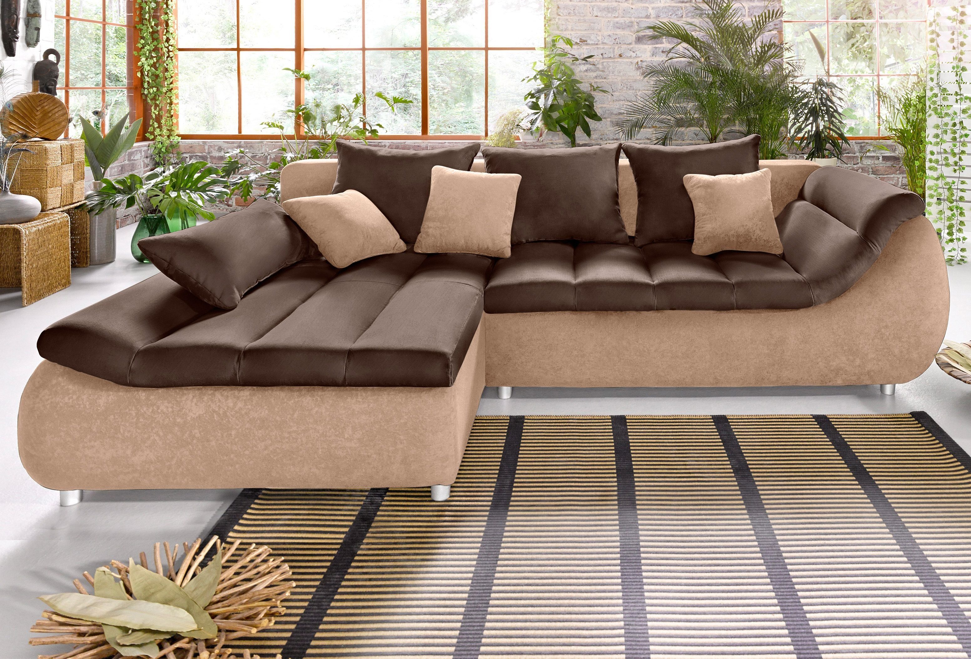 INOSIGN Ecksofa "Imola modern und elegant, bequem, aktuelle Steppung im Sit günstig online kaufen