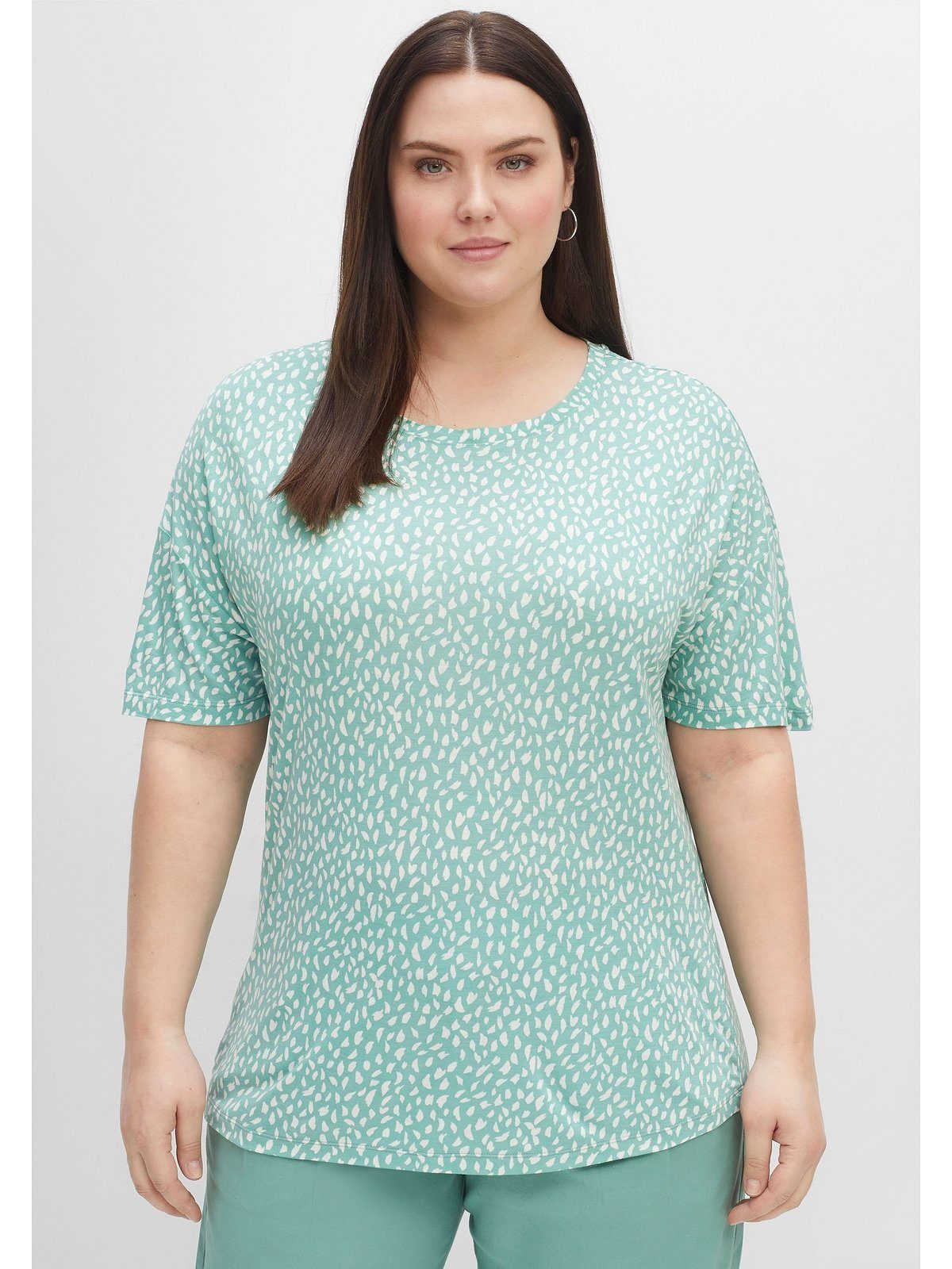 Sheego T-Shirt Große Viskose Minimalprint, Größen aus mit reiner