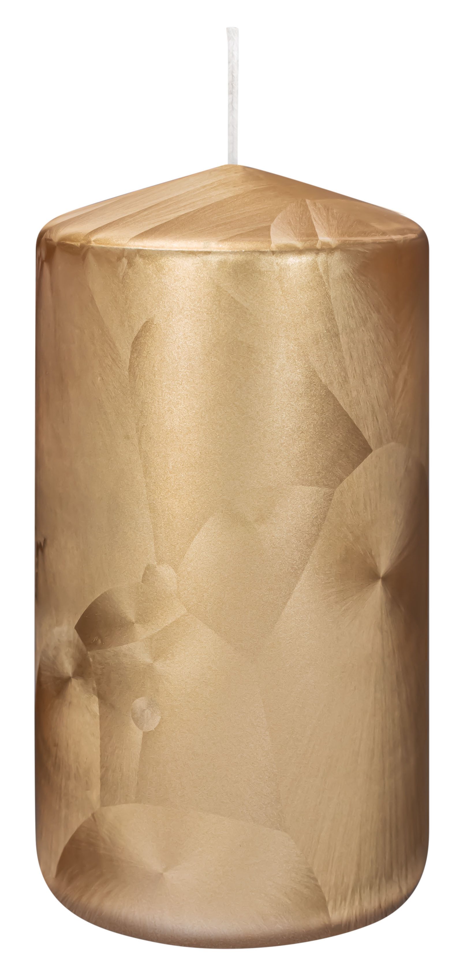 Wiedemann Kerzen Stumpenkerze Kerzen Eis Effect Gelbgold 130 x Ø 68 mm 4er Set