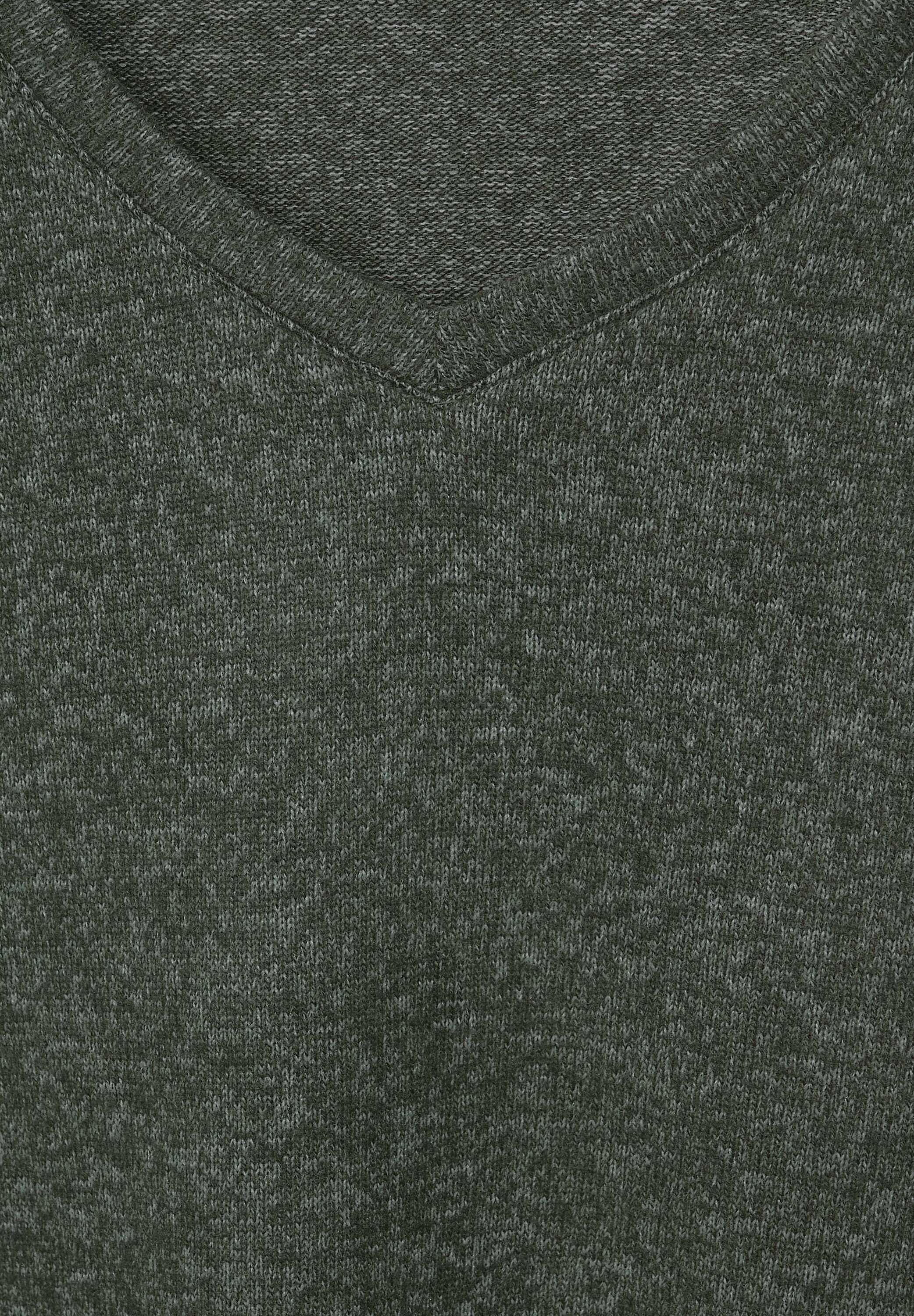 V-Ausschnitt 3/4-Arm-Shirt melange heather mit green Cecil