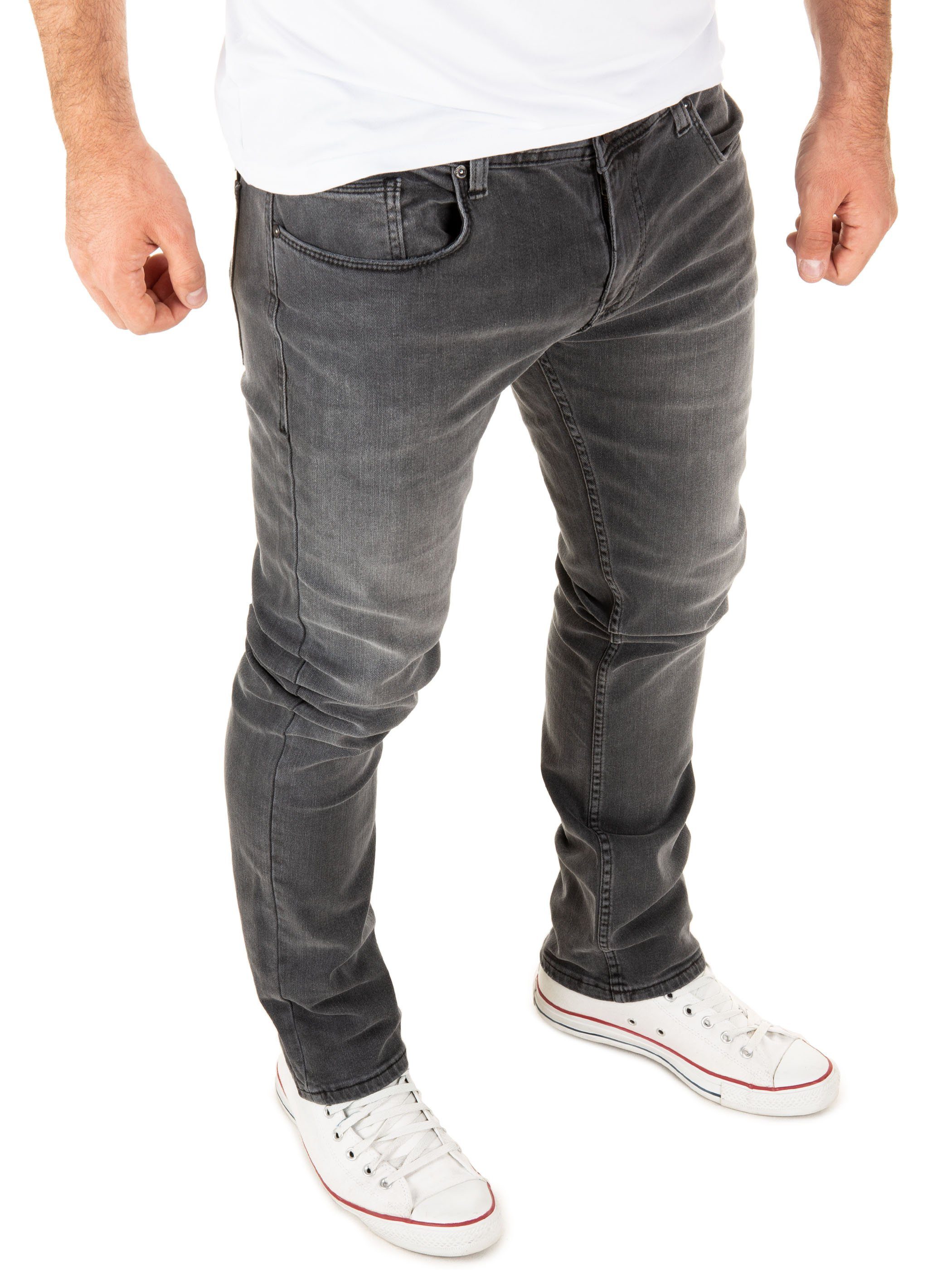Grau 193901) Jeanshose Stretch mit Stretchanteil WOTEGA Slim-fit-Jeans (Magnet Herren Jeans Justin