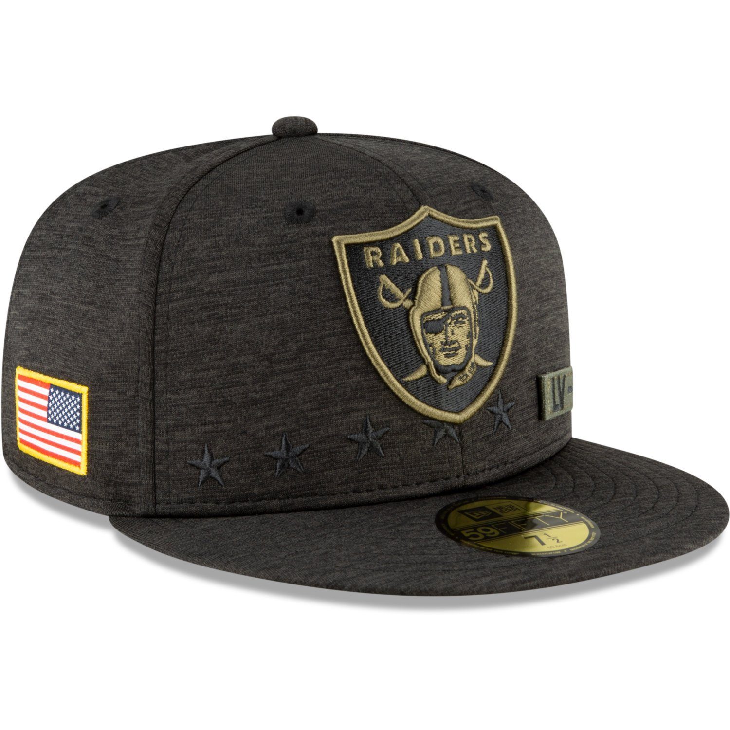 New Era Vegas Raiders to Cap Service NFL 59FIFTY Salute 2020 Fitted Las
