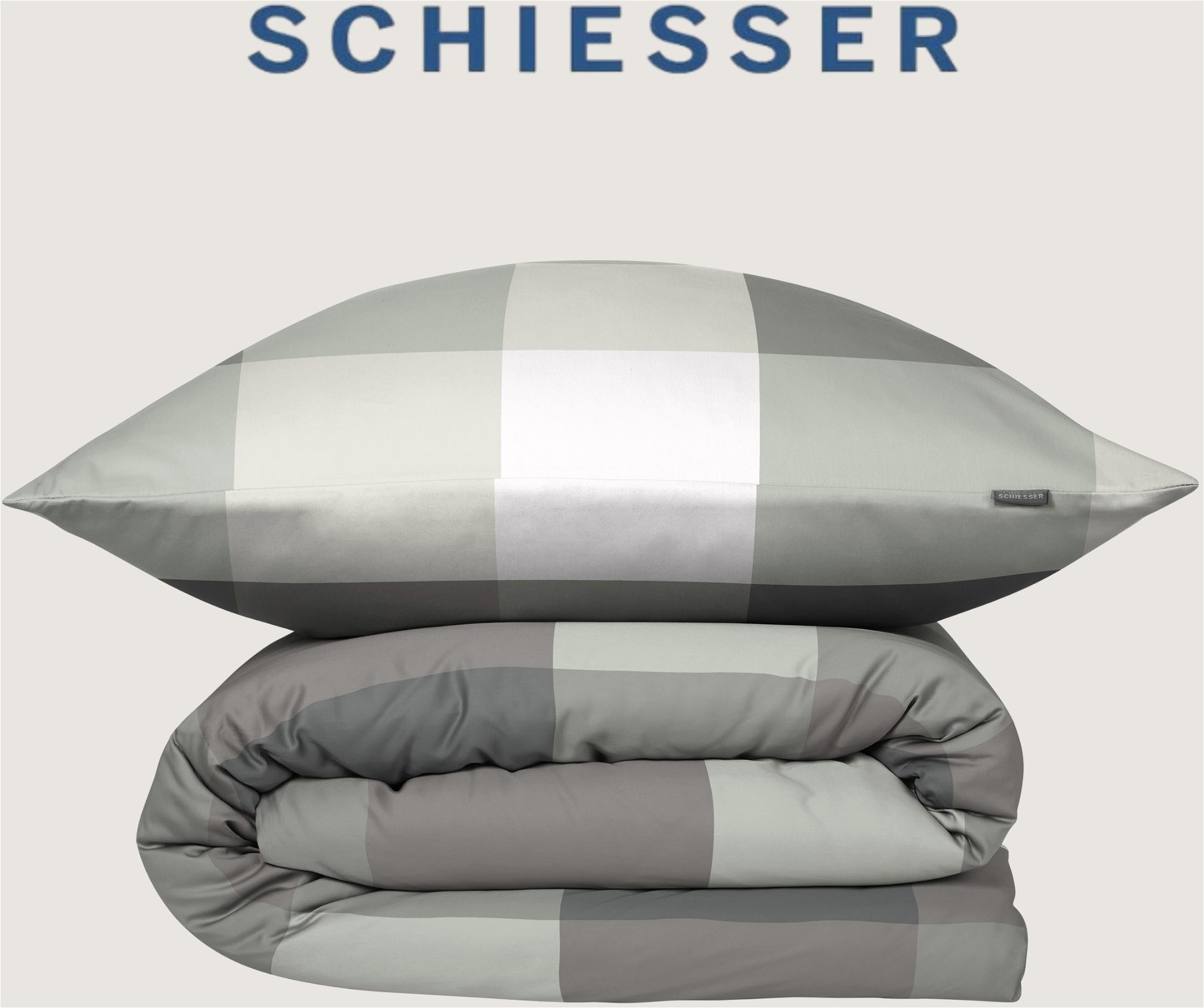 Schiesser Bettwäsche Travis aus weicher Baumwolle mit zeitlosen Karos, Renforcé, 2 teilig, MADE IN GREEN by OEKO-TEX®