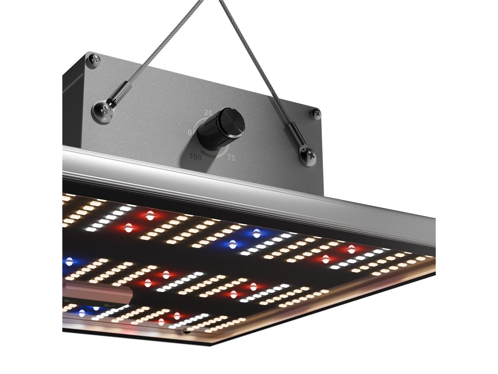 Caluma Pflanzenlampe Caluma LED Grow Lampe Force 75 W, 27x27x7cm, 2,7 µmol/J, 202 µmol/s, Dimmfunktion, LED fest integriert, Vollspektrum