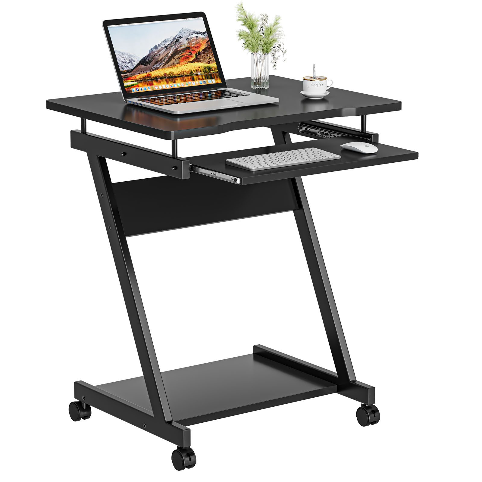 OUNUO Computertisch Schreibtisch Computertisch mit Rollen Laptoptisch Z-för günstig online kaufen