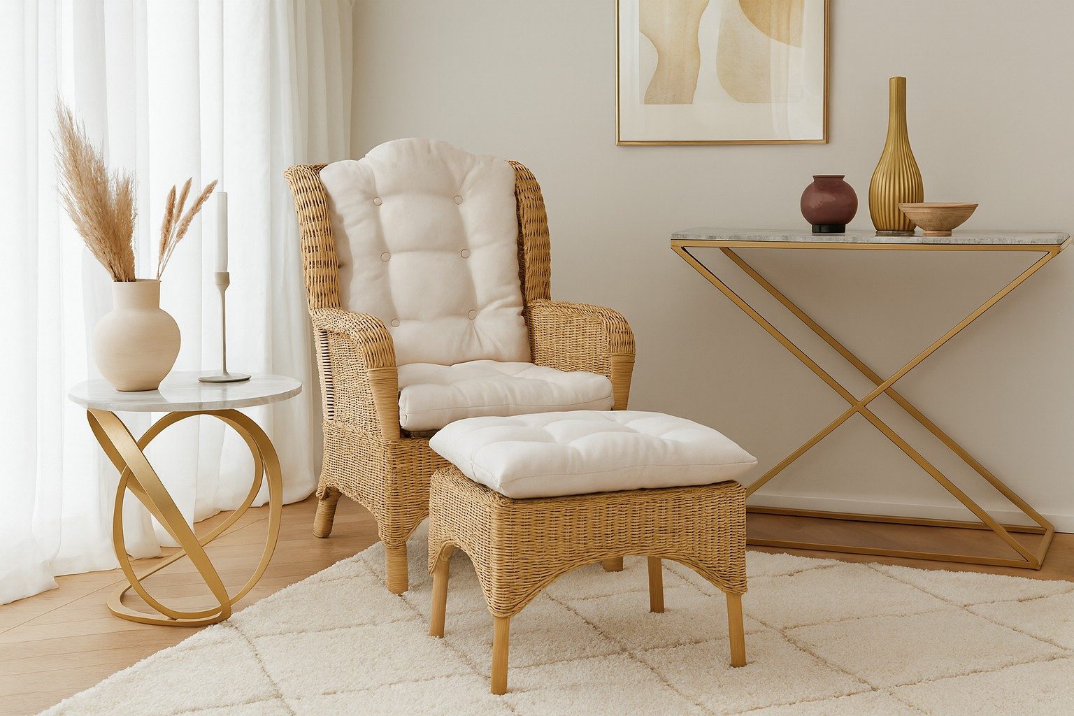 moebel-direkt-online Ohrensessel Samuel (Spar-Set, Sessel mit Hocker, inklu günstig online kaufen