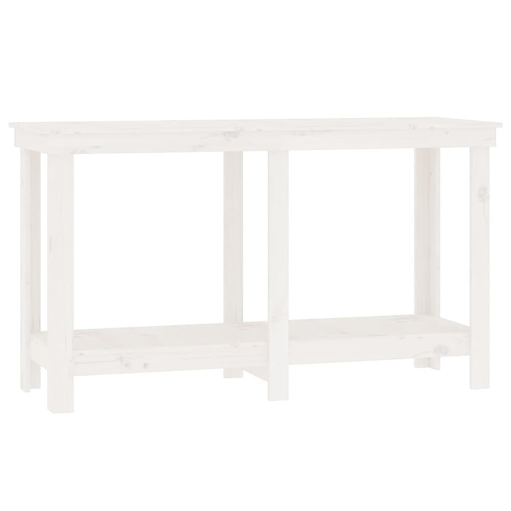 vidaXL Werkbank Werkbank Weiß 140x50x80 cm Massivholz Kiefer Arbeitsbank Werktisch
