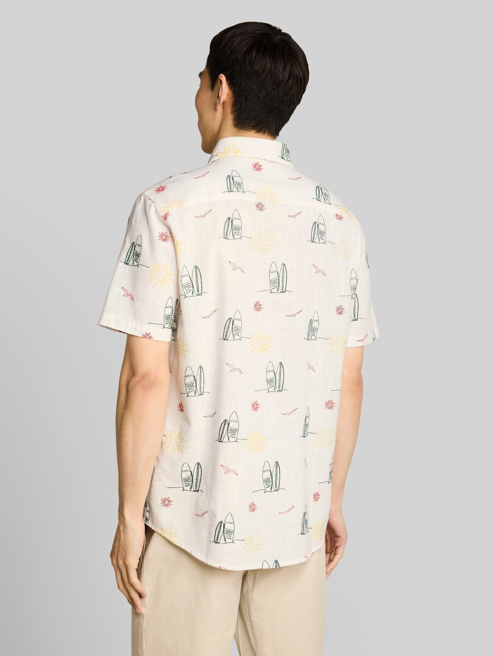 TOM TAILOR Kurzarmhemd Blusen & Shirts Regular Fit Kurzarmhemd mit Stickereien