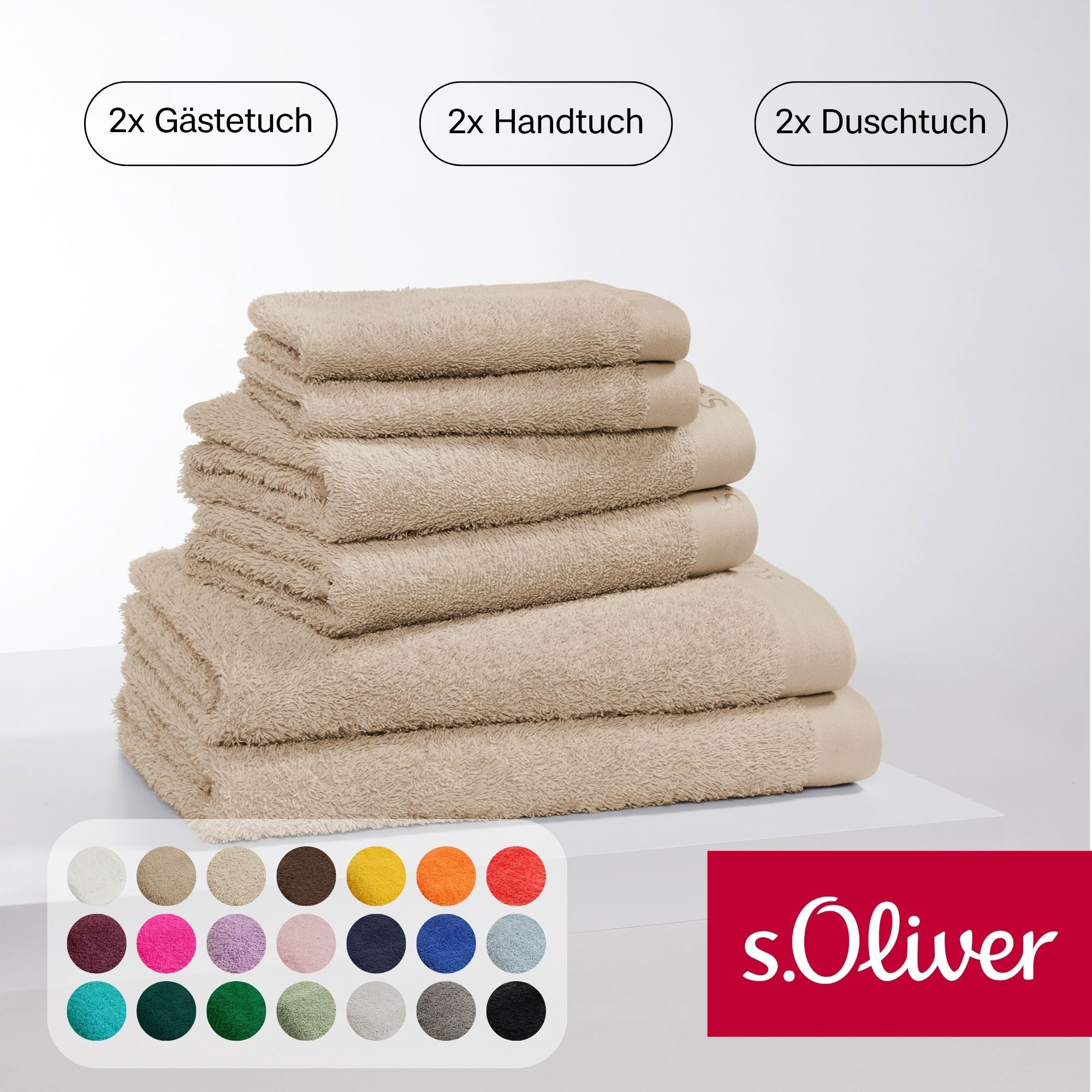 s.Oliver Handtuch Set s.Oliver, Premium Qualität, 600 gr/m², Walkfrottier ( günstig online kaufen
