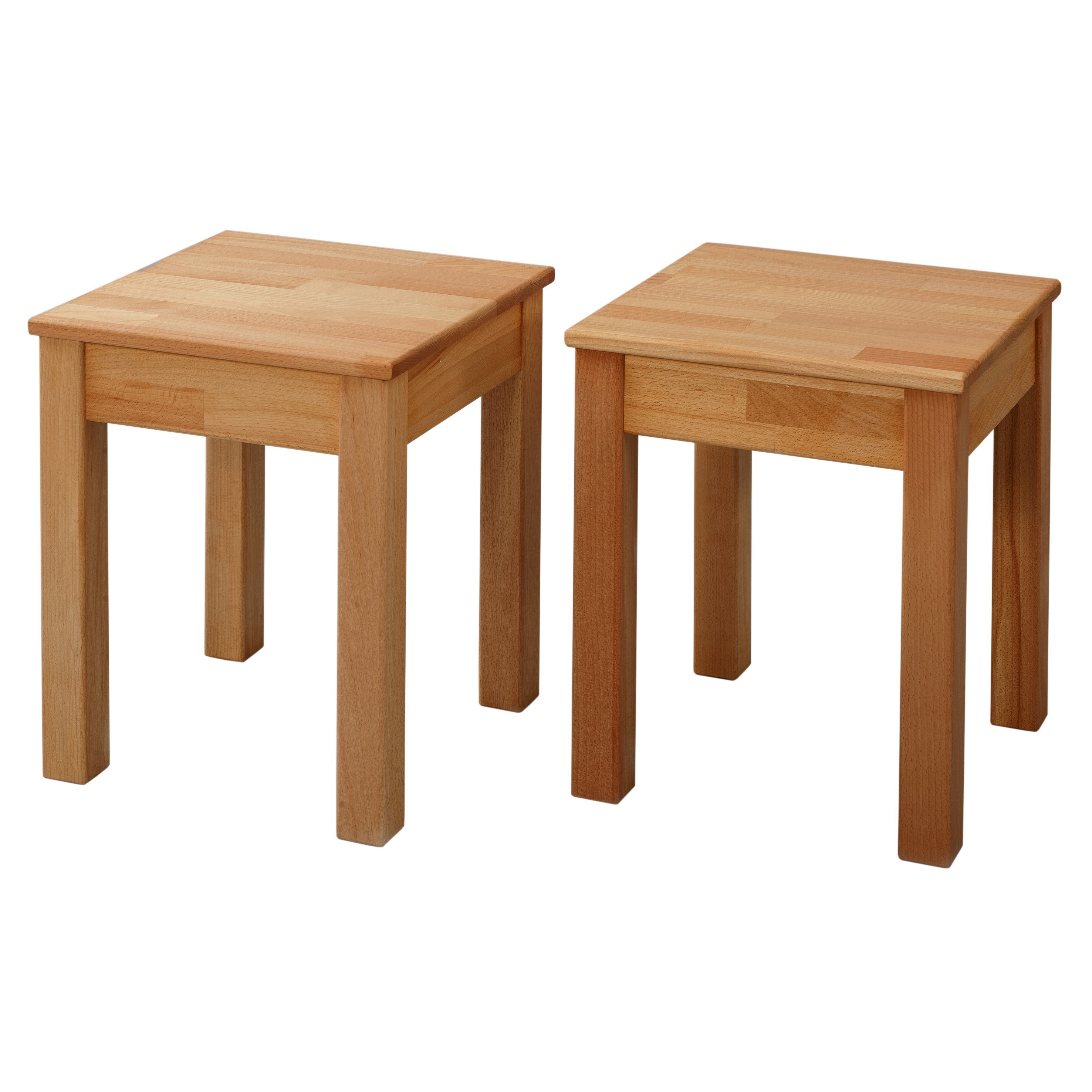 Krok Wood Hocker 2x Hocker Tomas aus Massivholz (Set) günstig online kaufen