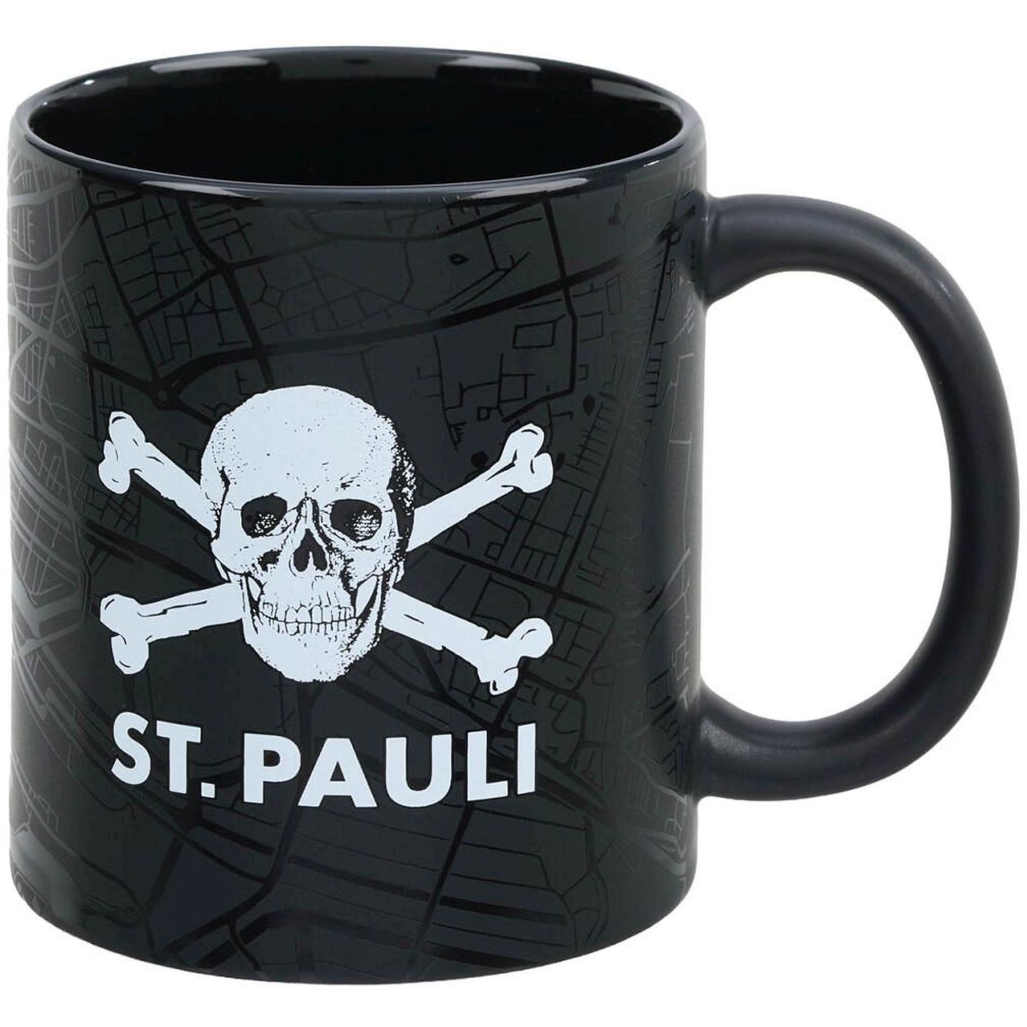 FC St. Pauli Becher FC St. Pauli - Kaffeebecher Viertel St. Pauli Totenkopf- schwarz, Keramik