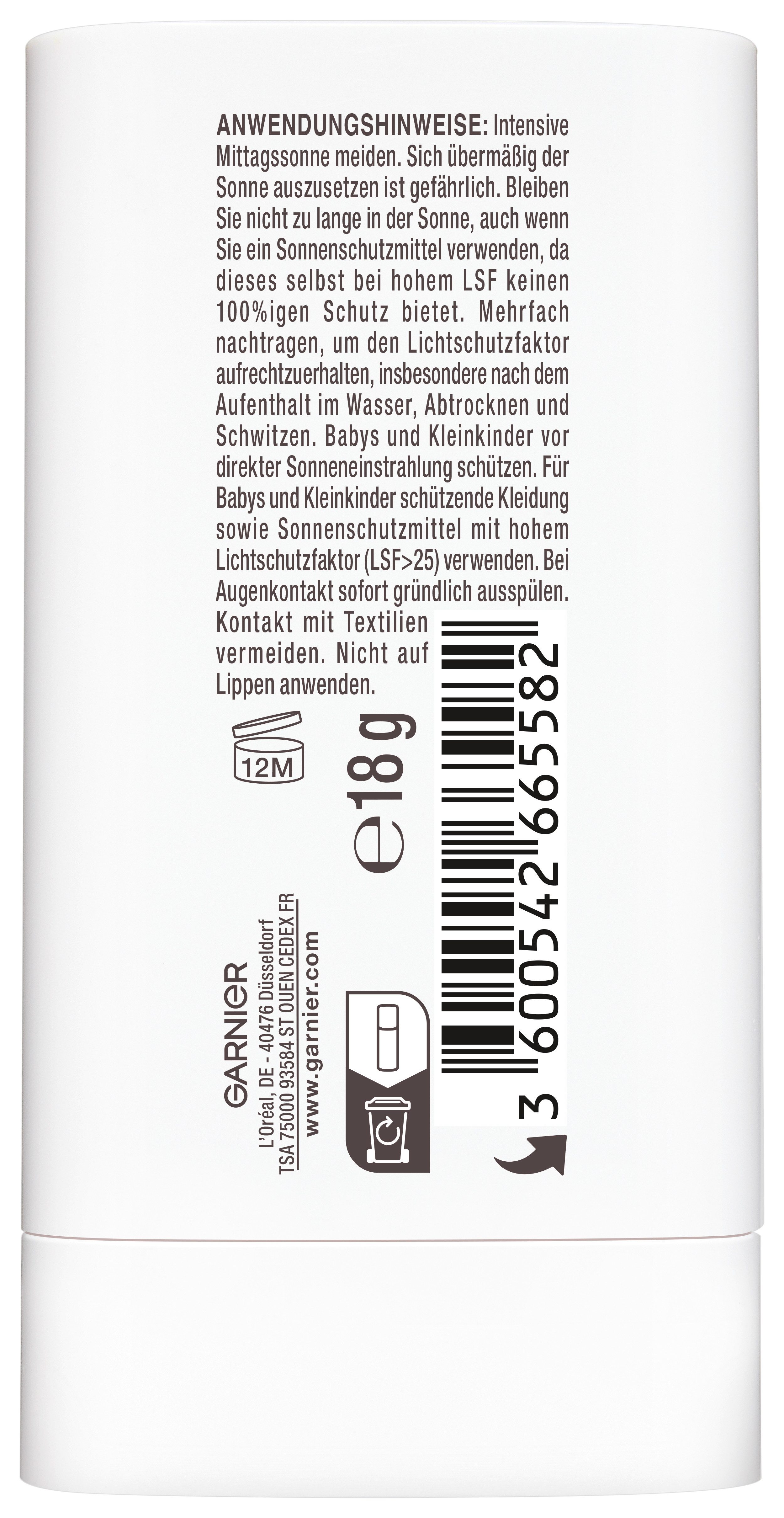 GARNIER Sonnenschutzstift AMBRE SOLAIRE SUPER UV SUNSTICK LSF 50+, mit Sheabutter, fettet nicht