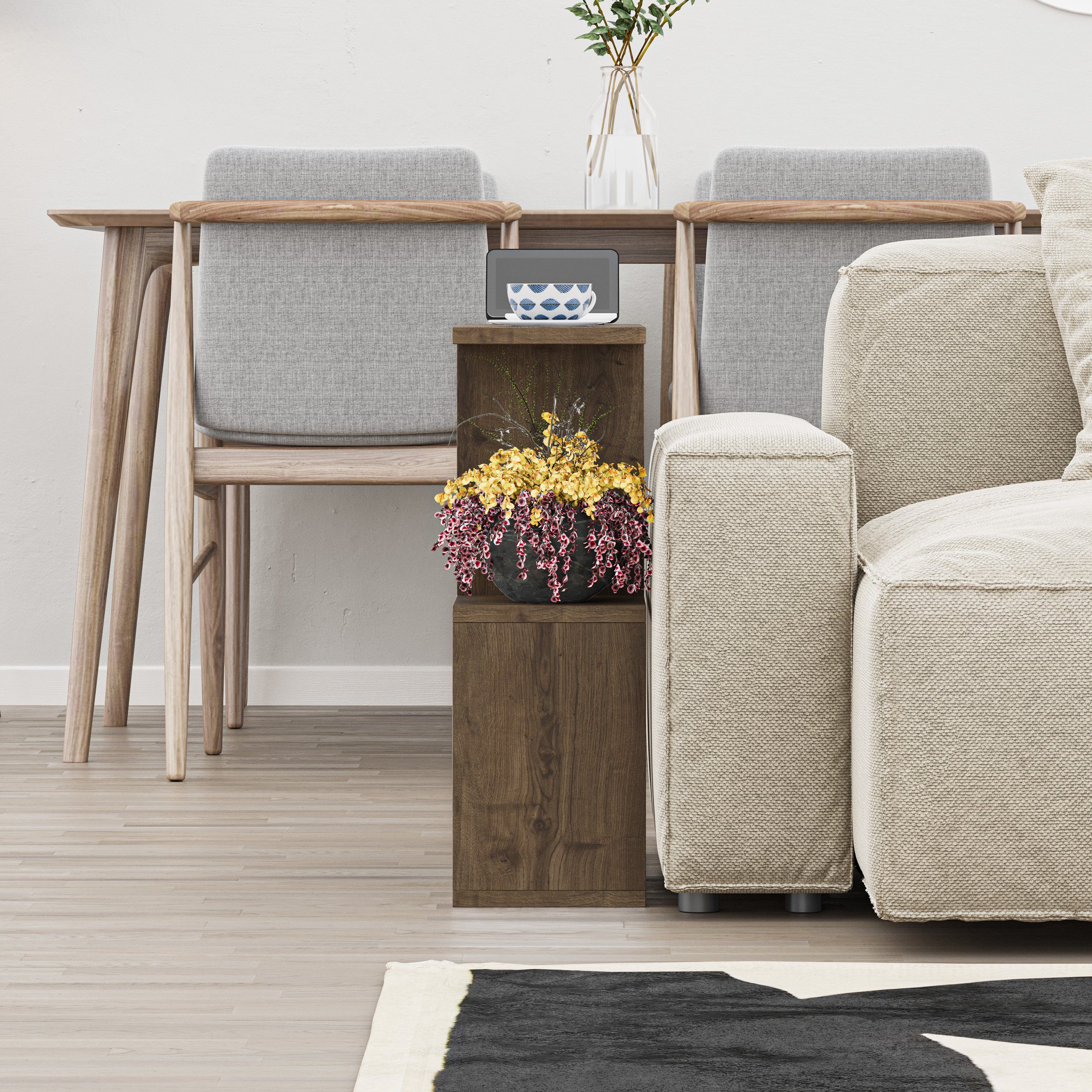 Decortie Beistelltisch Homemania, Modern Seite Ende Beistelltisch, Couchtisch, 60 x 19,5 x 60 cm