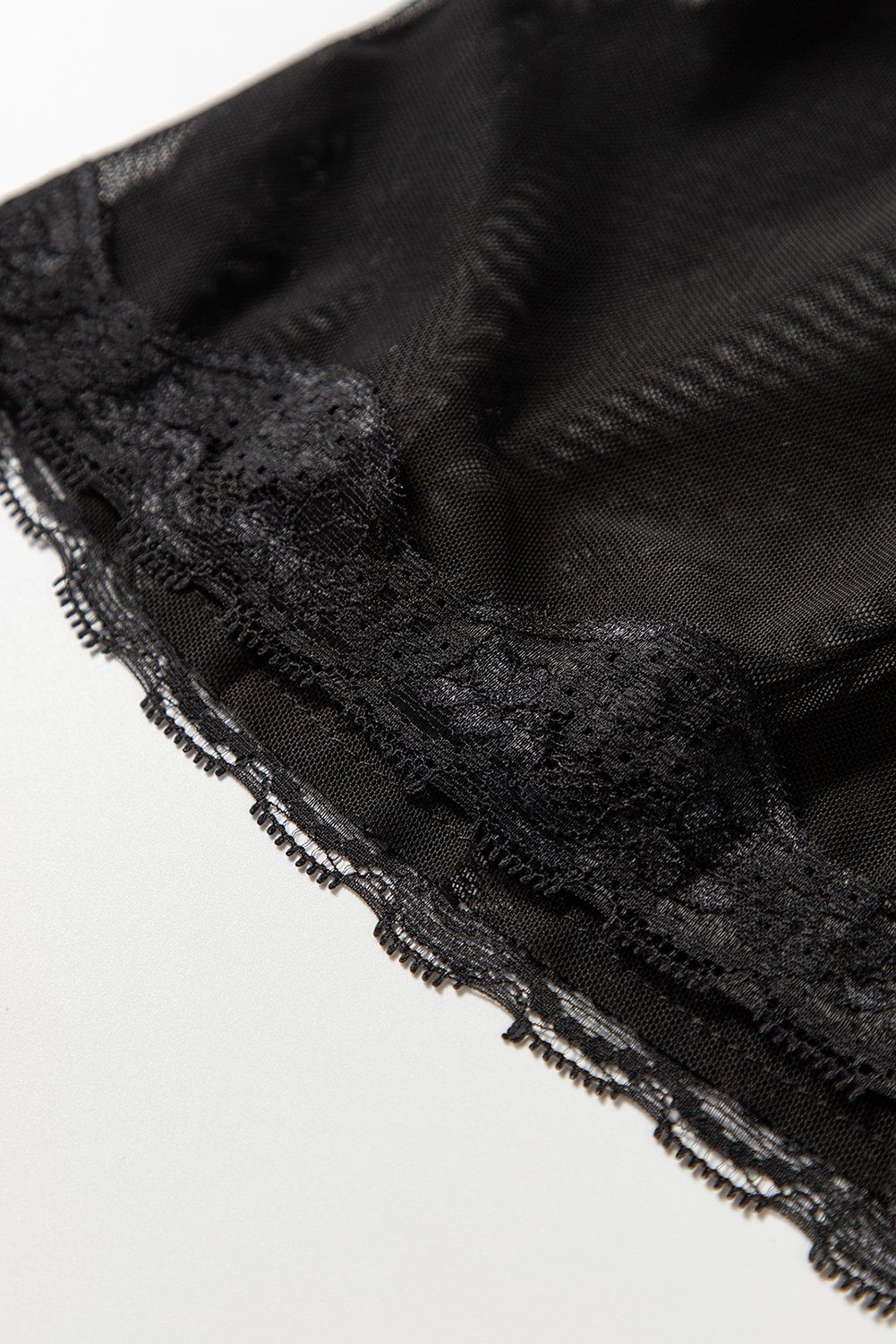 Dessous + sexy String) (Negligé Spitze Lingerie Organza mit aus Schnürdetails, weicher Negligé