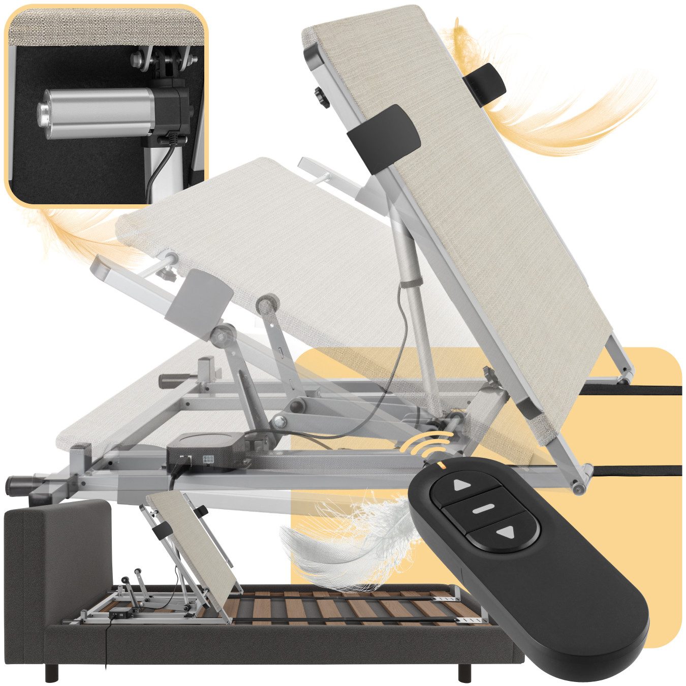 Lattenrost mit Motor Elektrische Rückenlehne, tectake, Elektrische Rückenle günstig online kaufen