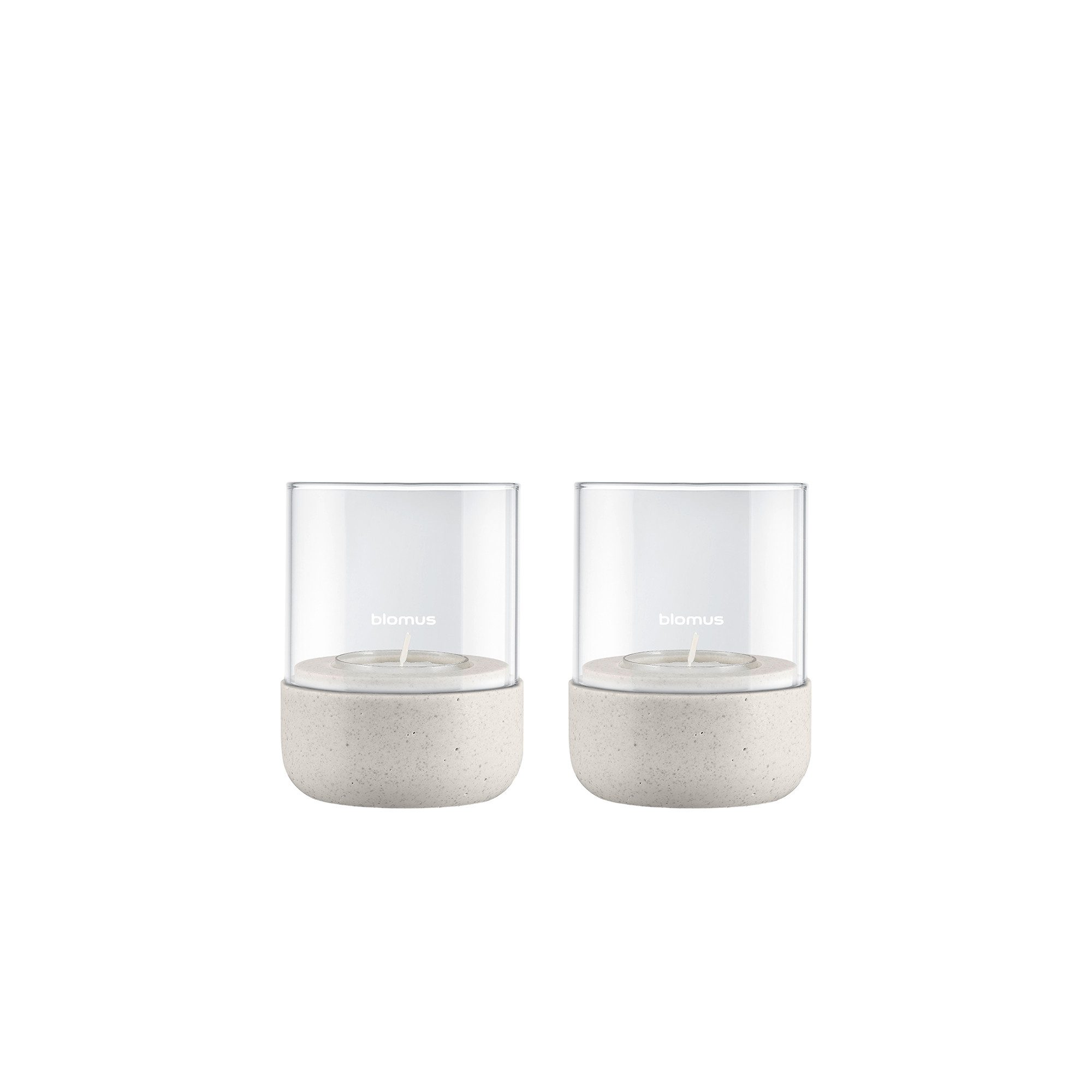 blomus Windlicht -CALMA- Glas Kerzenhalter, Stimmungslicht: modernes Deko-Design (2 St), Exklusive Betonoptik, Handgefertigt, Verschiedene Größen & Farben