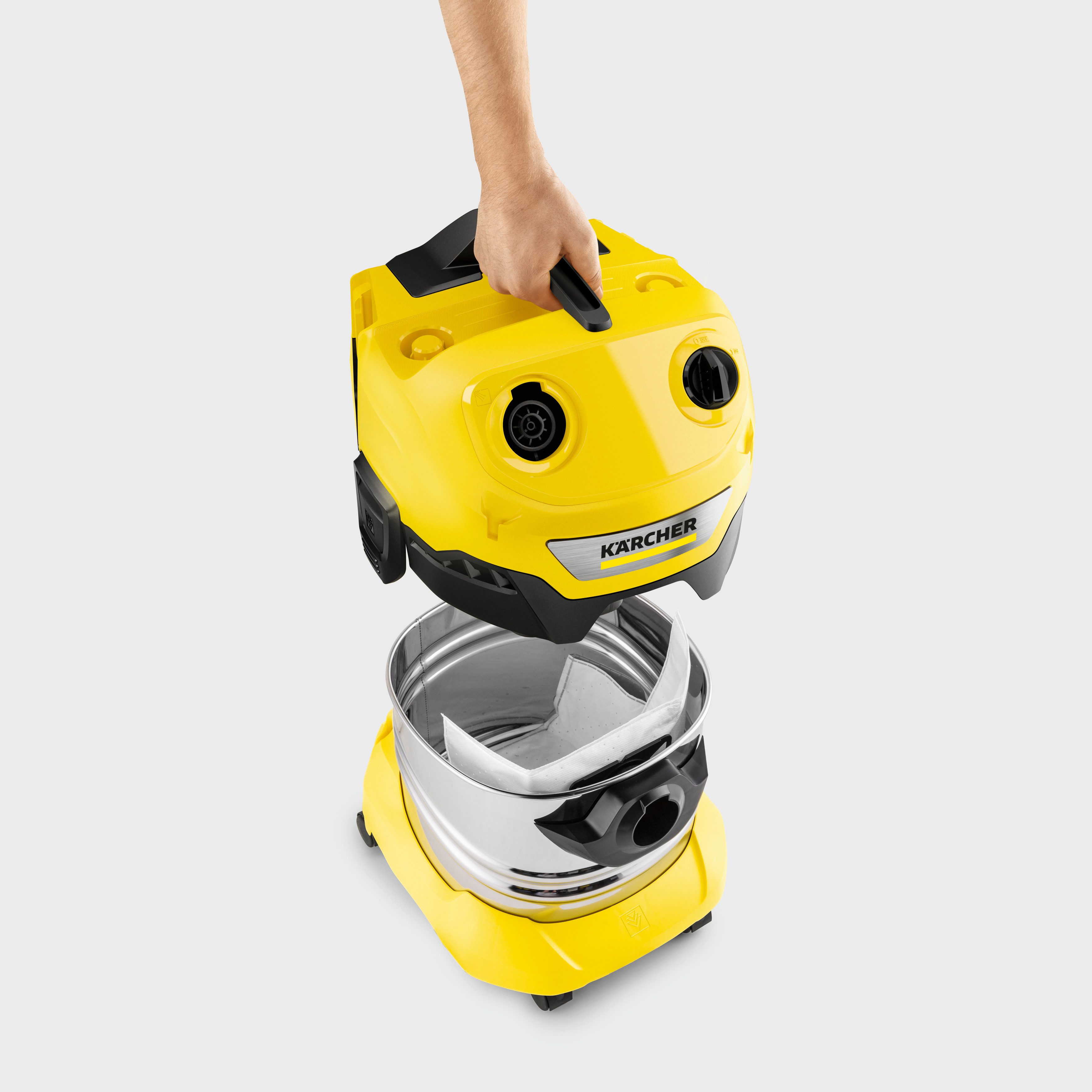 KÄRCHER Nass-Trocken-Sauger WD 4-18 S Dual V-20/22, 36-V-Motor, 20 l Edelstahlbehälter, ohne Akku und Ladegerät