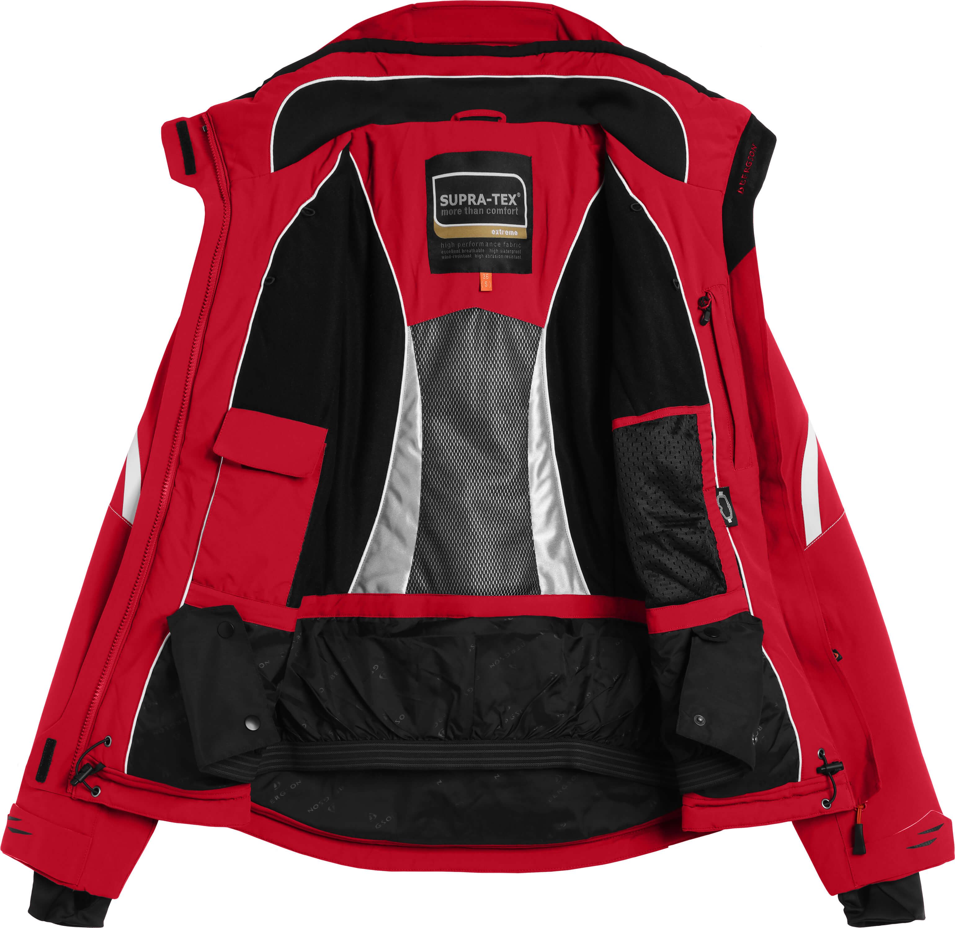 Bergson Skijacke SNOWTASTIC Damen Skijacke, wattiert, 20000mm Wassersäule, Kurzgrößen, China rot