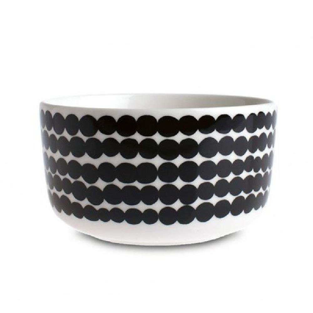 Marimekko Schüssel Schale Oiva - Räsymatto Schwarz-Weiß (12,5cm)
