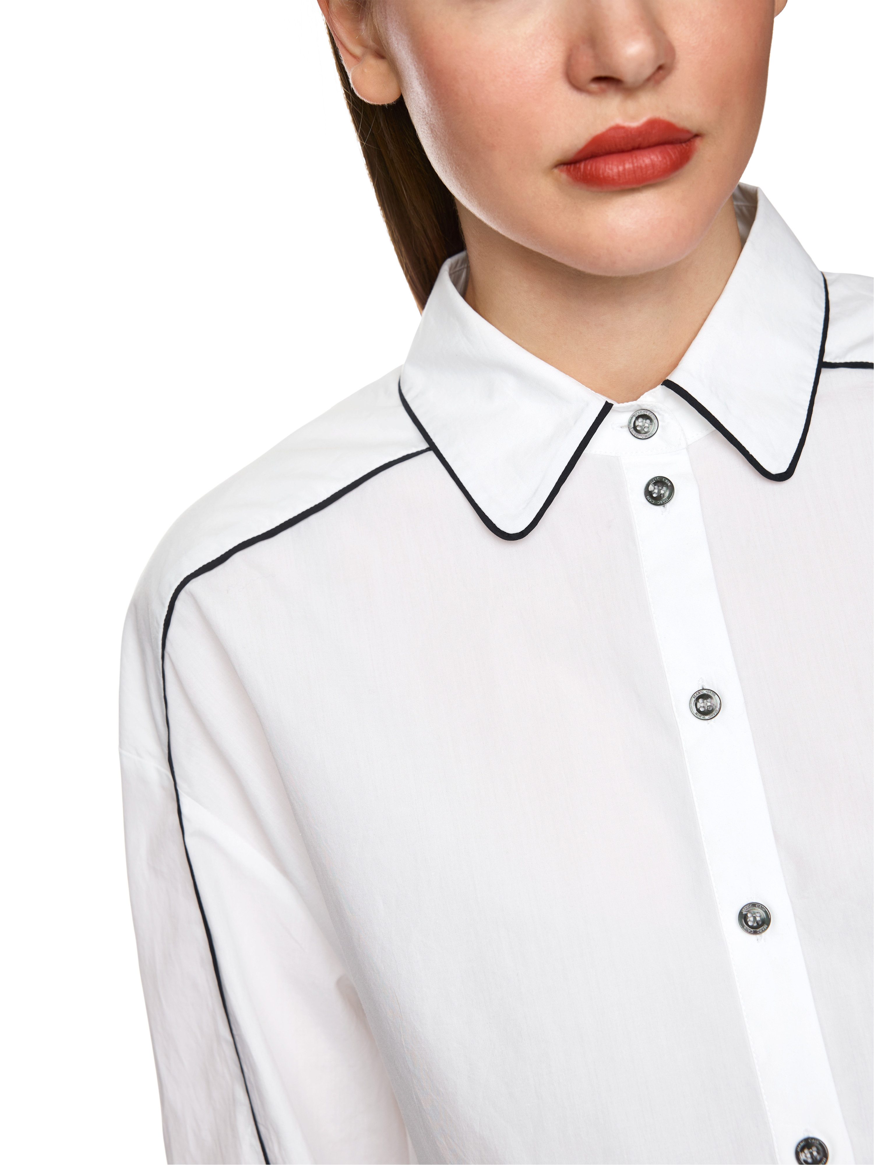 Marc Cain Langarmbluse Logomania Premium Damenmode verkürzte Form, Gummibun günstig online kaufen