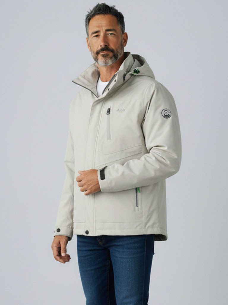 Coastguard Regenjacke Herren Funktionsjacke mit abnehmbarer Kapuze wasserdicht atmungsaktiv