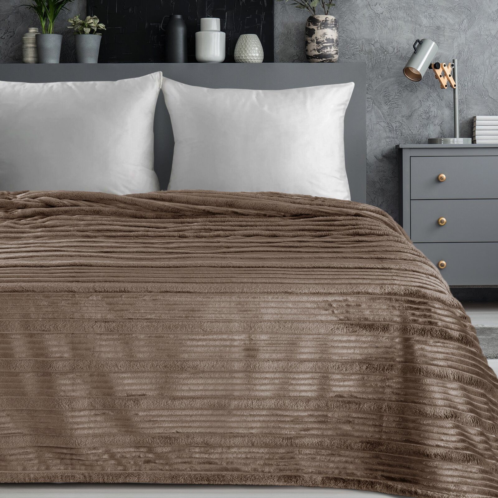 Wohndecke NINA, Eurofirany, Kuscheldecke mit Streifen-Steppung Gestreifte D günstig online kaufen