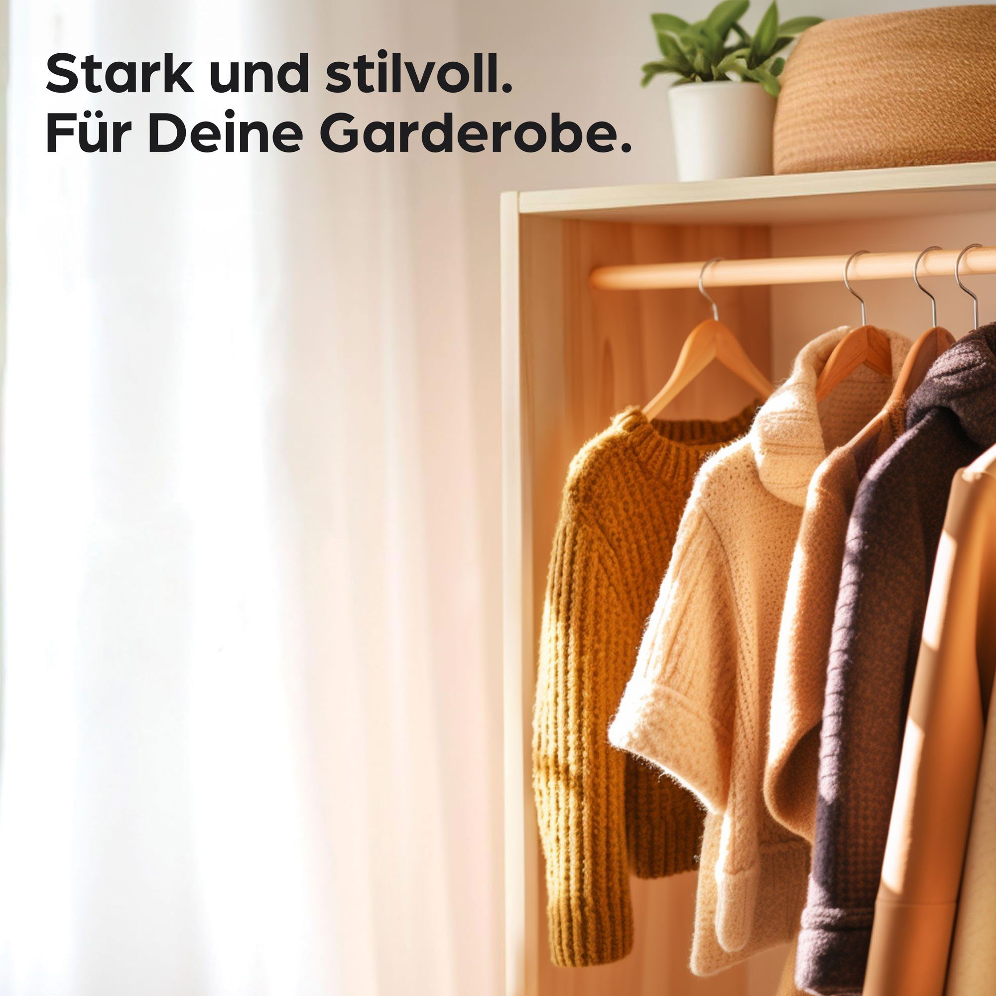 Praknu Kleiderbügel 20 Kleiderbügel aus Holz mit Steg - 360° Drehbarer Hake günstig online kaufen