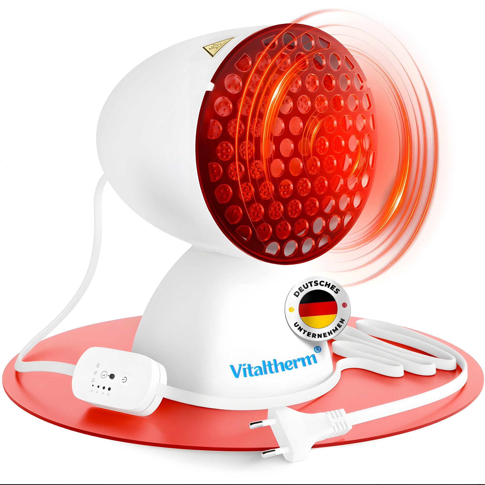 Vitaltherm Infrarotlampe IR 150 Protect Rotlichtlampe Wärmelampe – Infrarotlampe mit Timer, PAR 38 Infrarotbirne