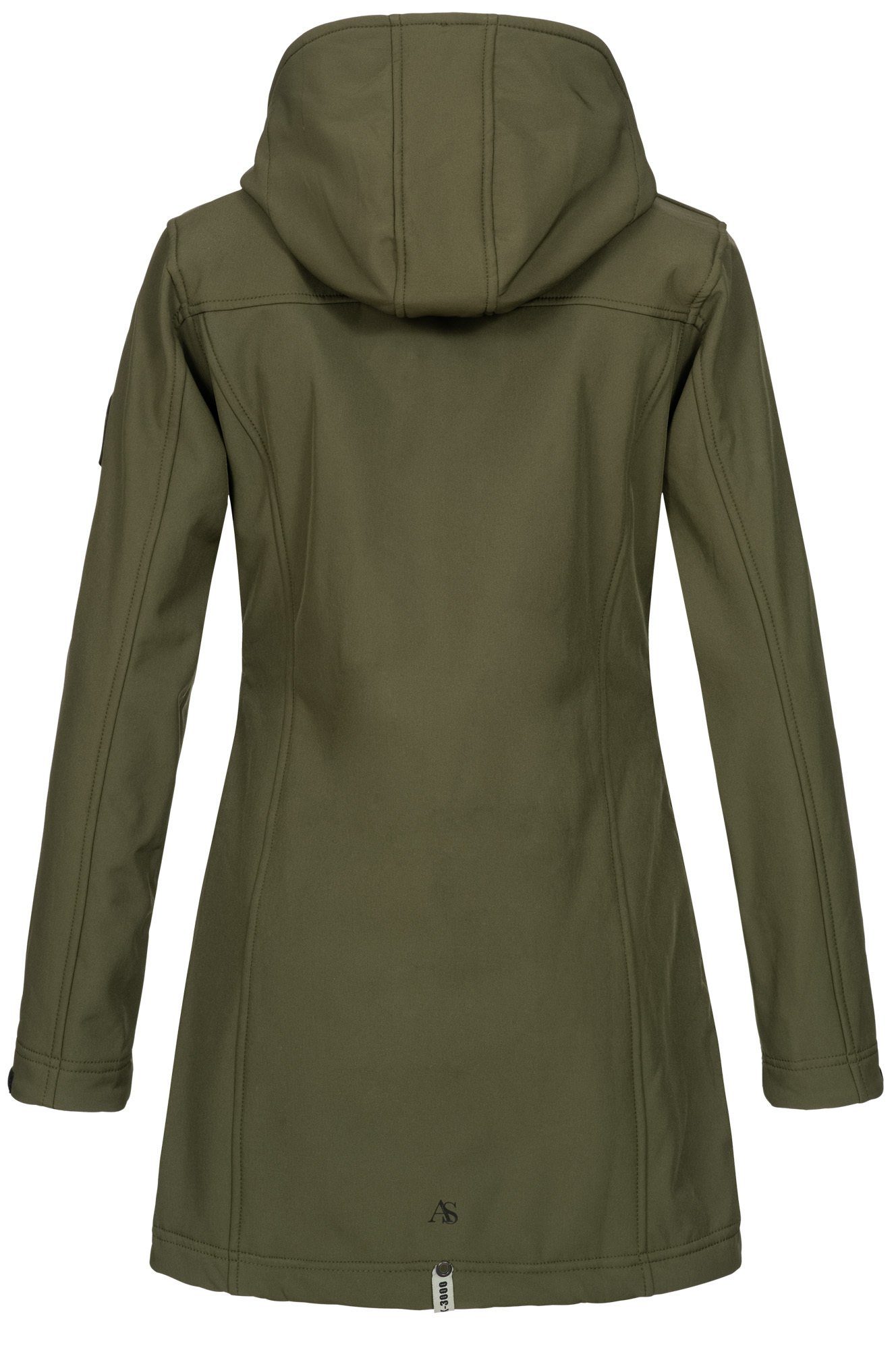 Alessandro Salvarini Softshelljacke Alessia lang mit abnehmbarer Kapuze